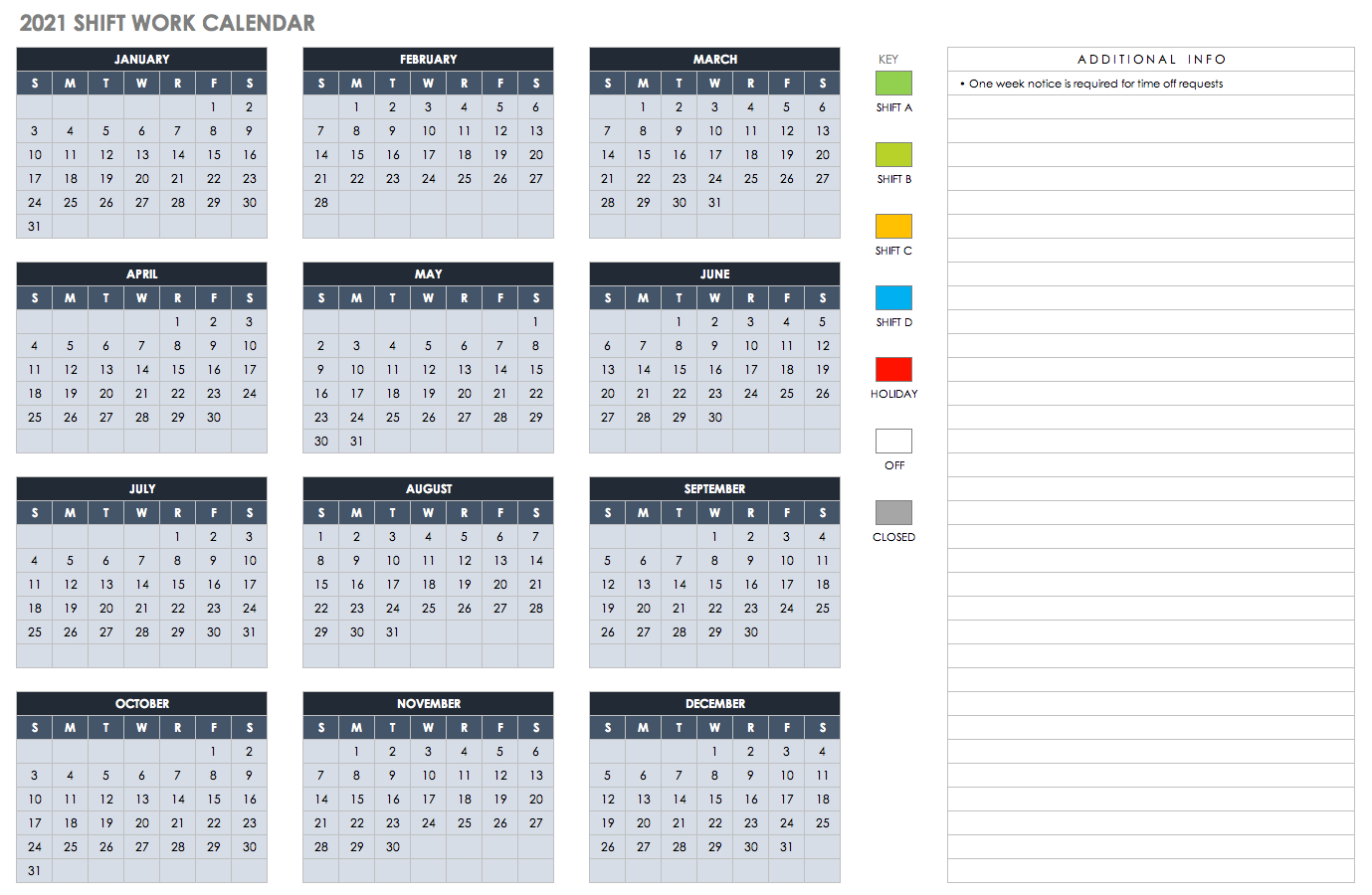 Free Blank Calendar Templates - Smartsheet