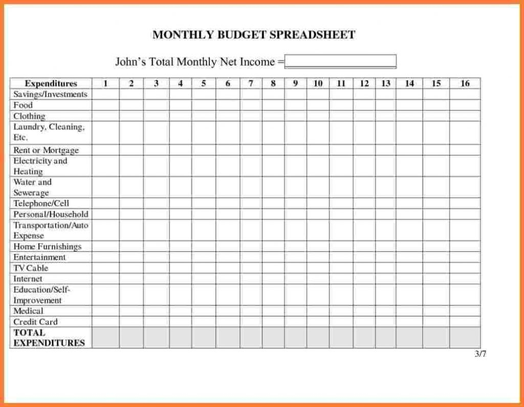 Free Budget Tracking Template Weekly Household Spreadsheet