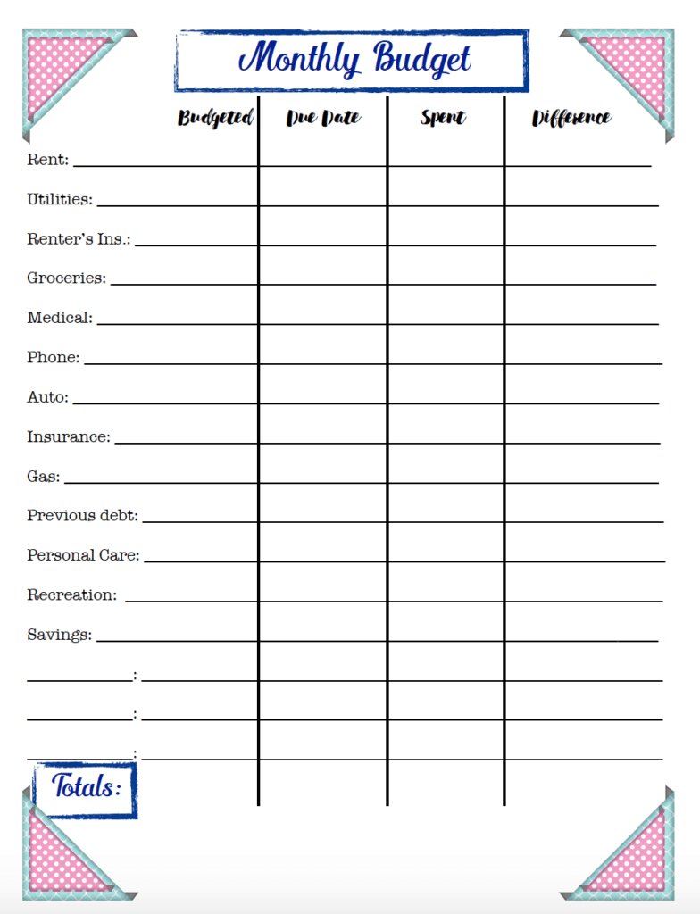 Free Budgeting Printables: Expense Tracker, Budget, &amp; Goal