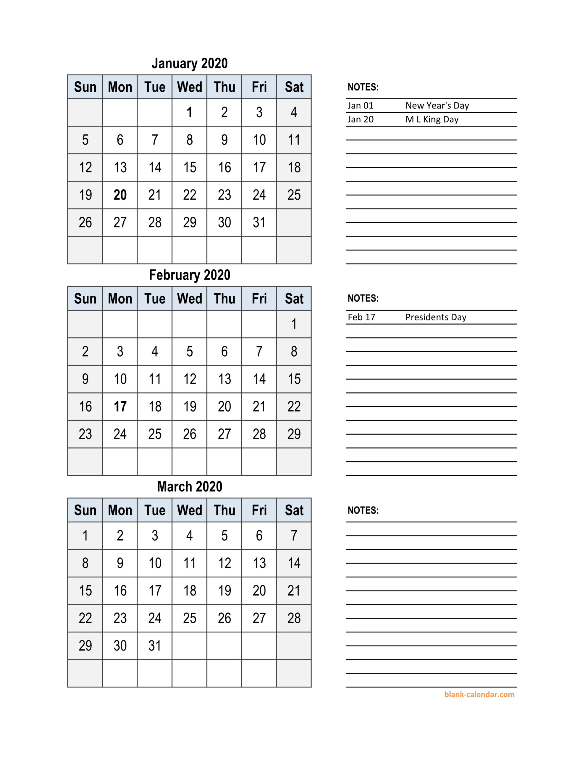 Free Download 2020 Excel Calendar, 3 Months In One Excel