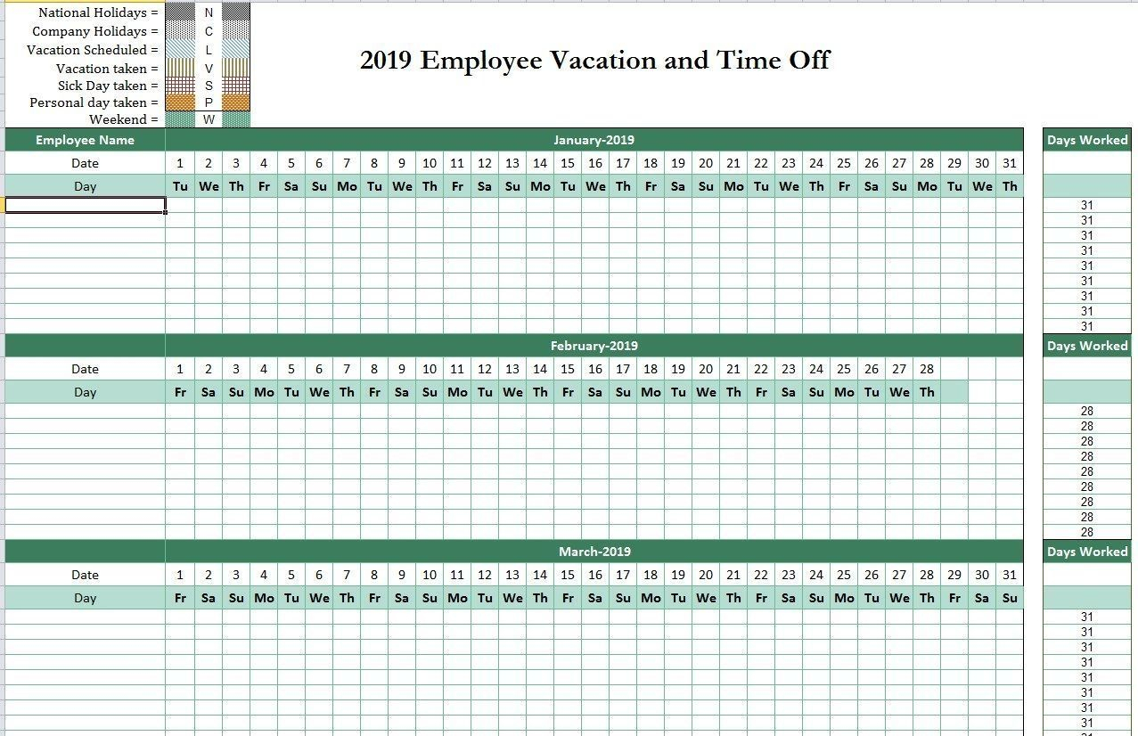 Time Off Calendar Worksheet Example Calendar Printable