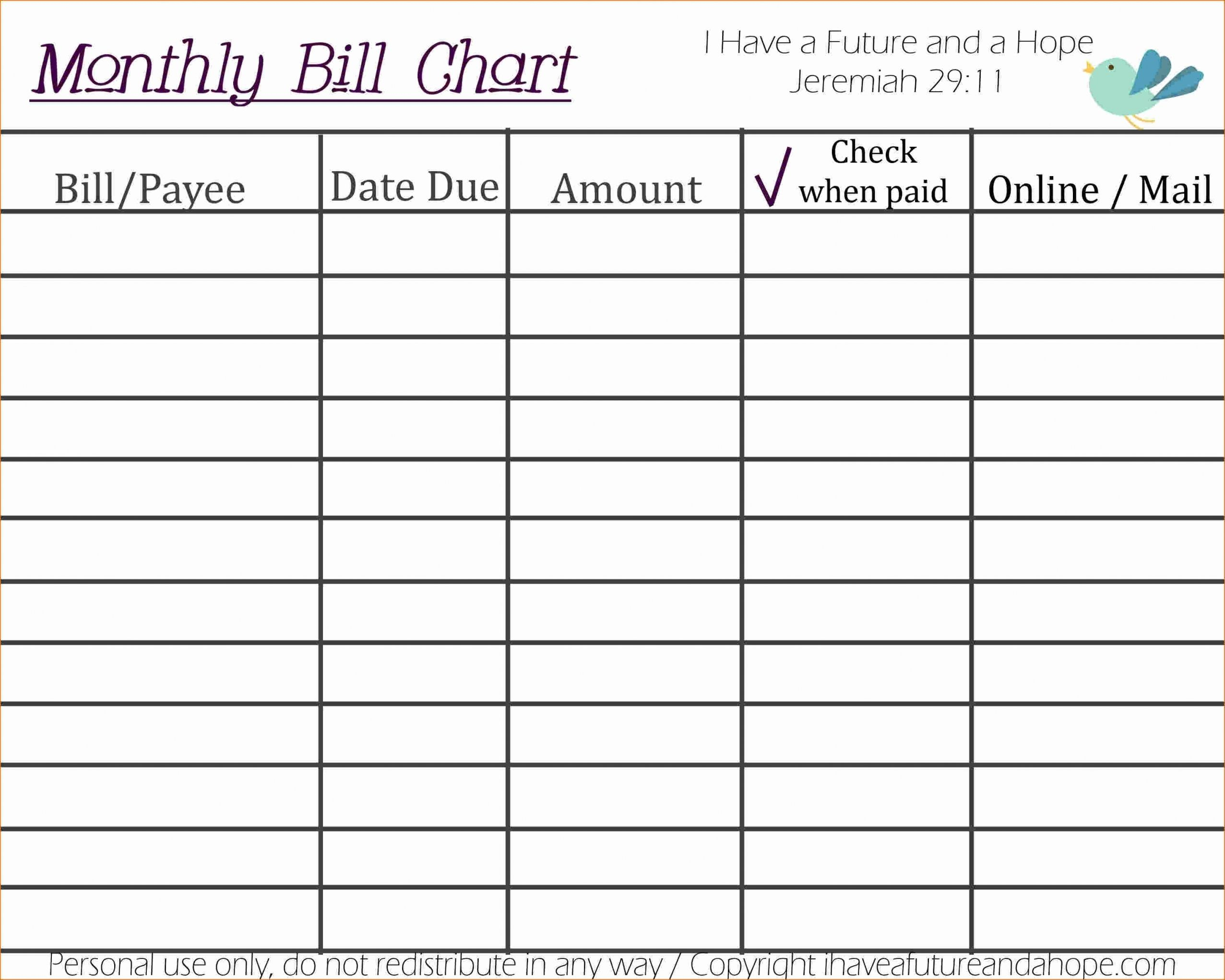 Monthly Bill Planner 2021