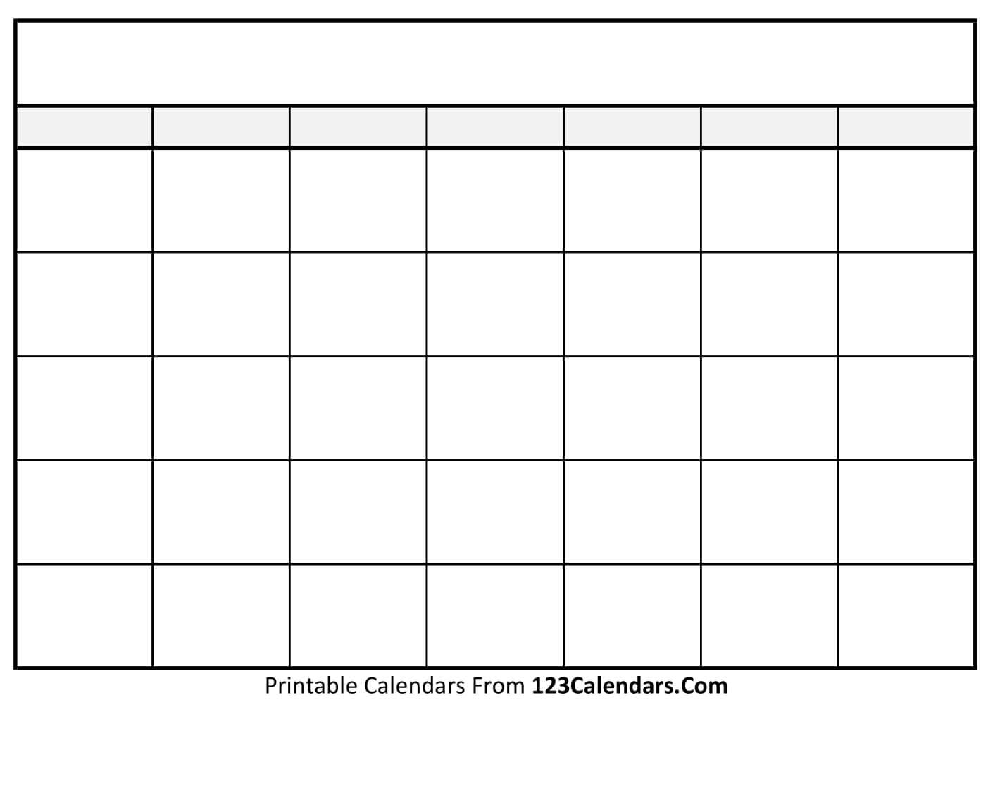 Free Printable Blank Calendar | 123Calendars