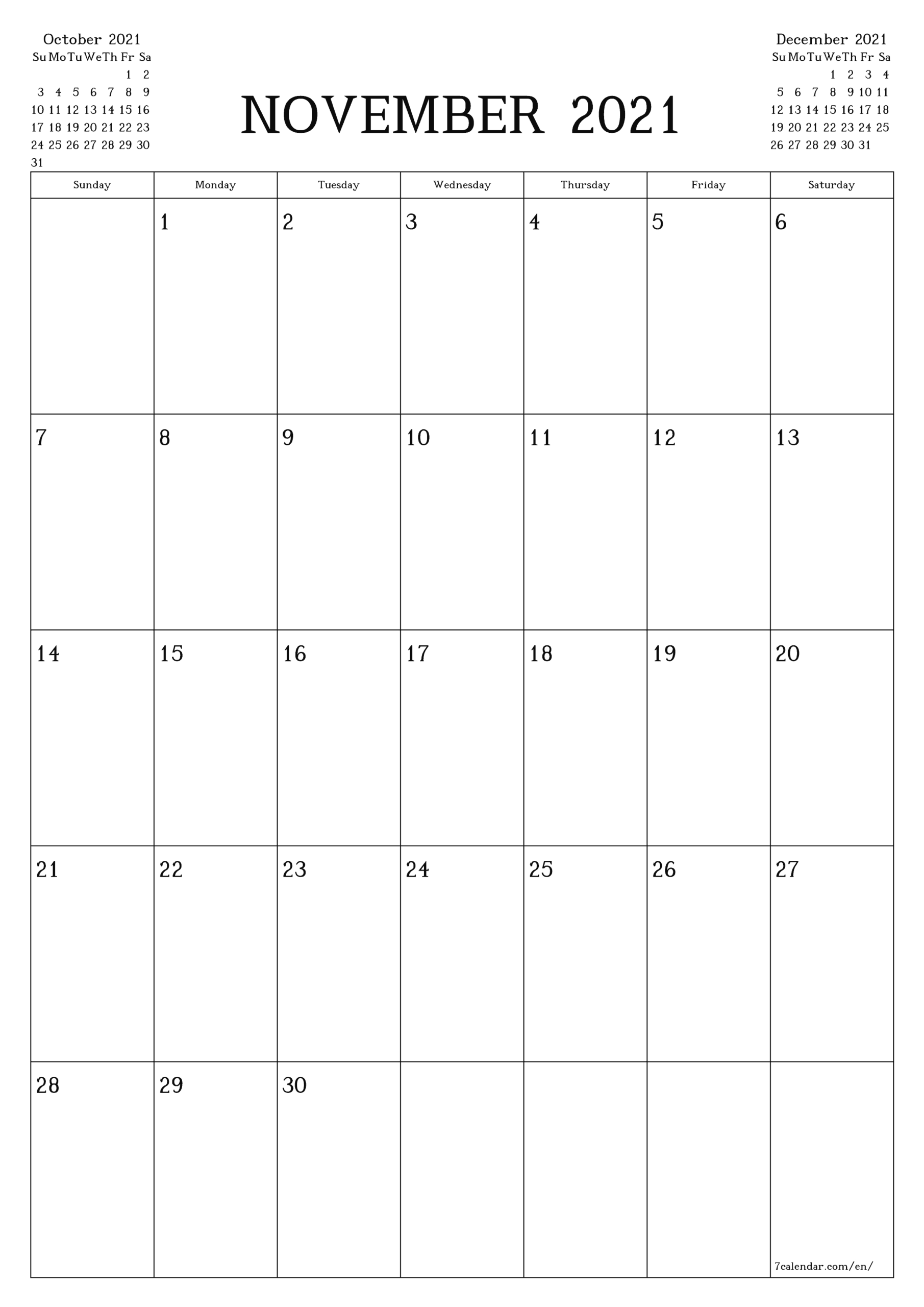 Free Printable Blank Monthly Calendar And Planner For