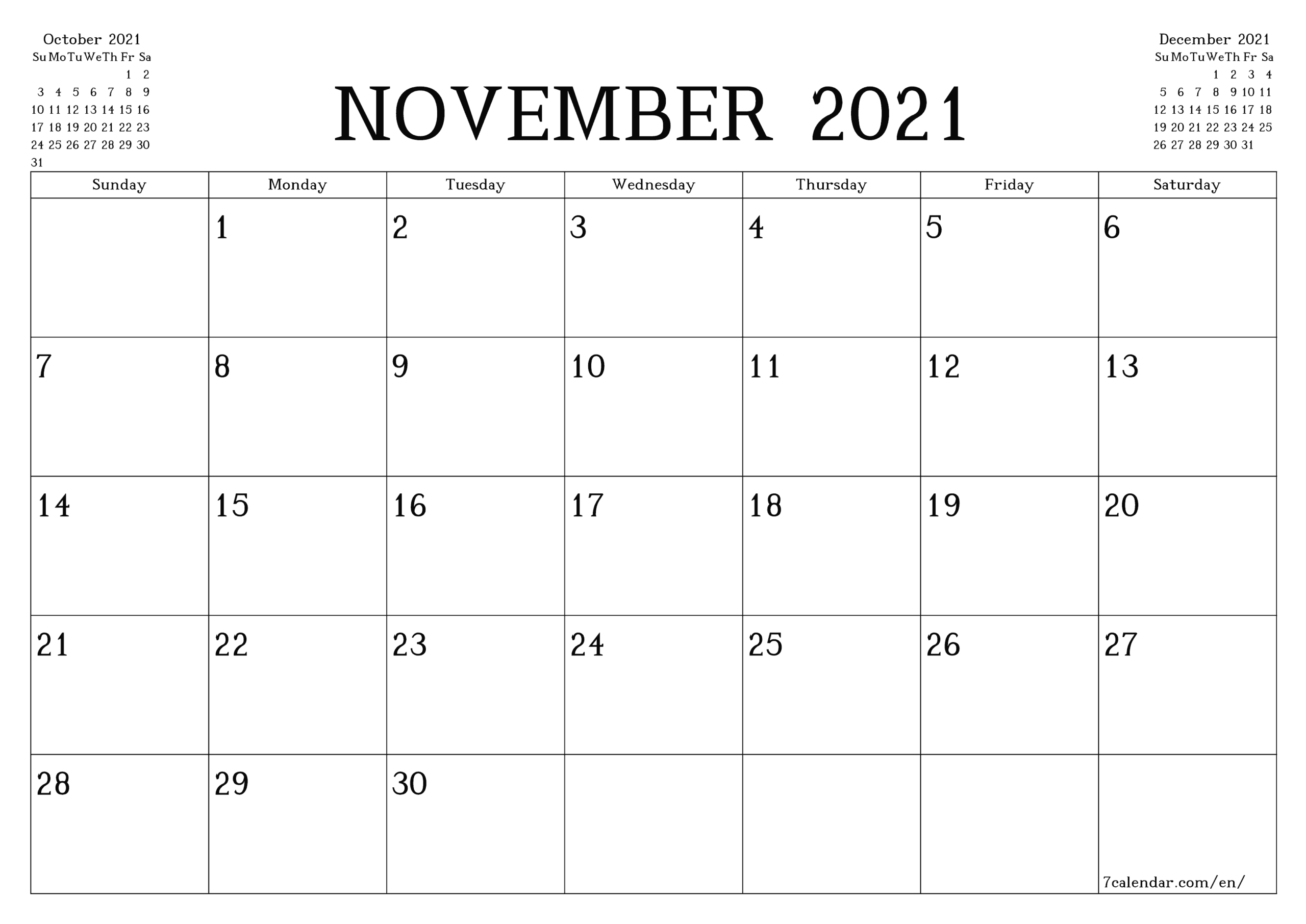 Free Full Size Printable Calendar Example Calendar Printable