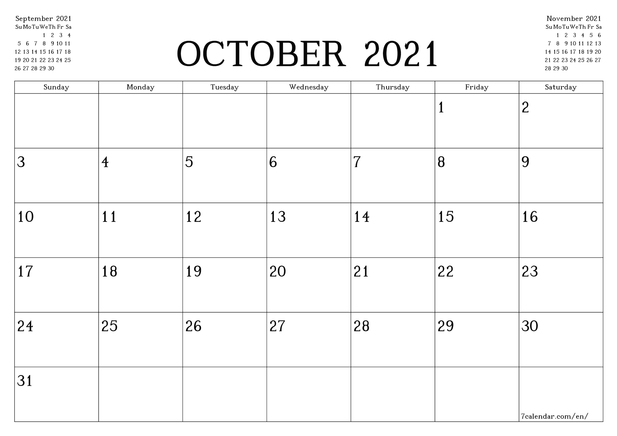 Free Printable Blank Monthly Calendar And Planner For