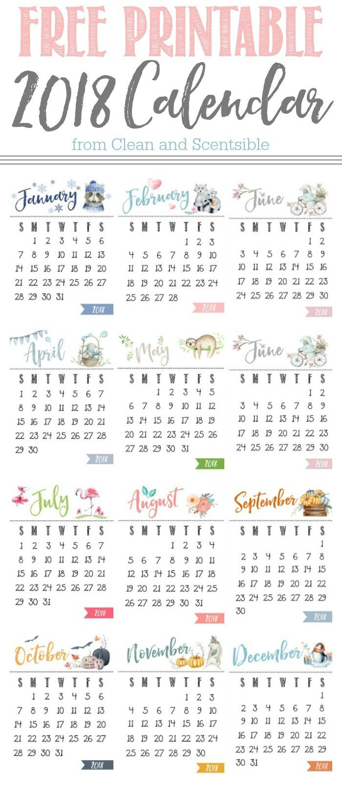 Free Printable Calendar - Clean And Scentsible | Calendar