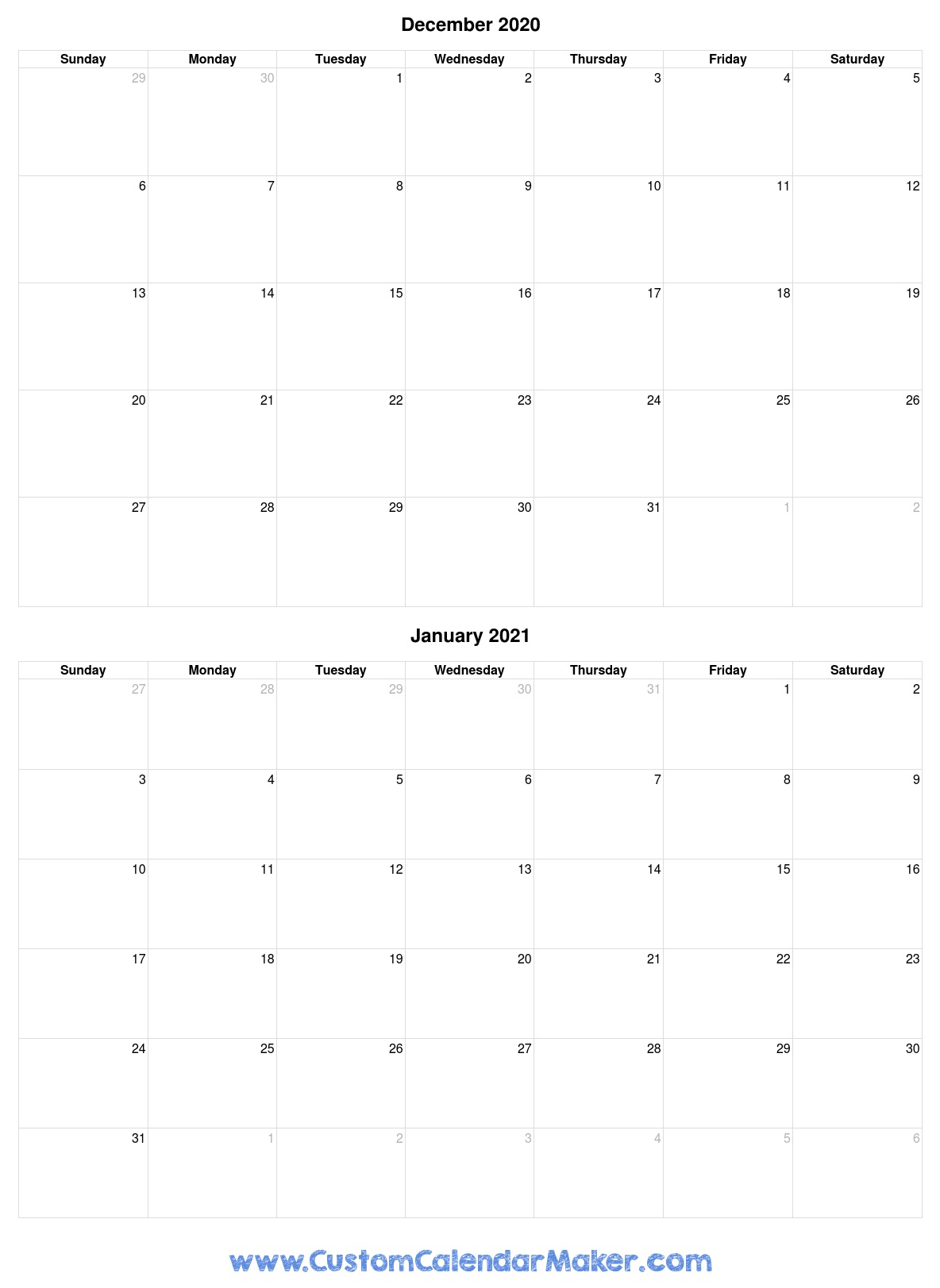 Free Printable Calendars, Blank Pdf Templates To Print A