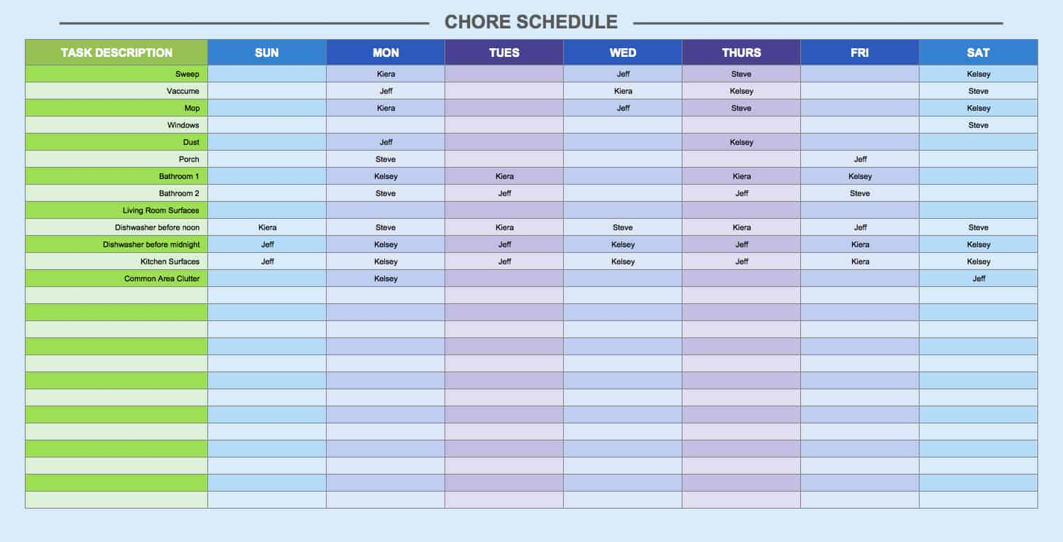 Free Weekly Schedule Templates For Excel - Smartsheet