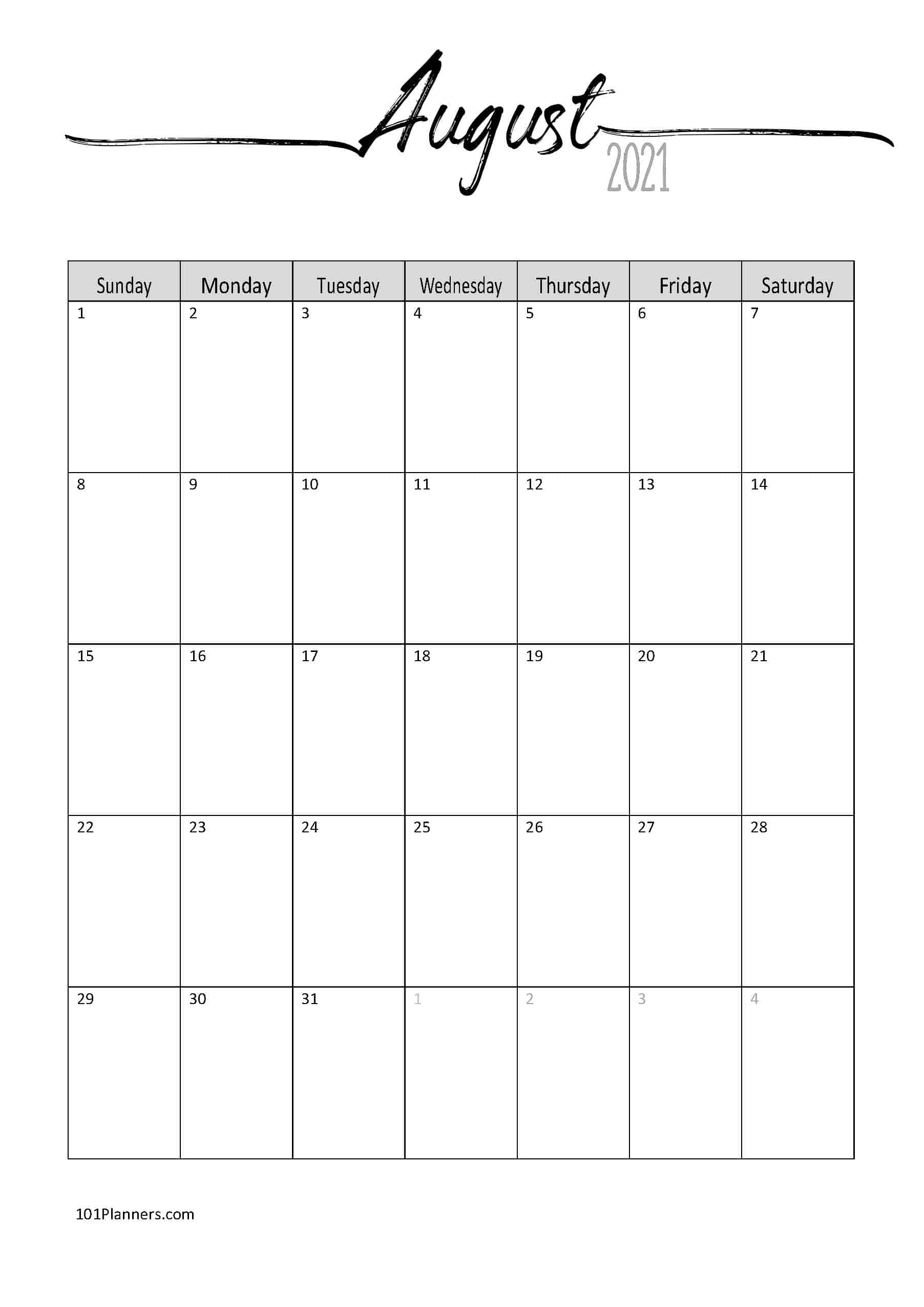 Free Word Calendar 2021