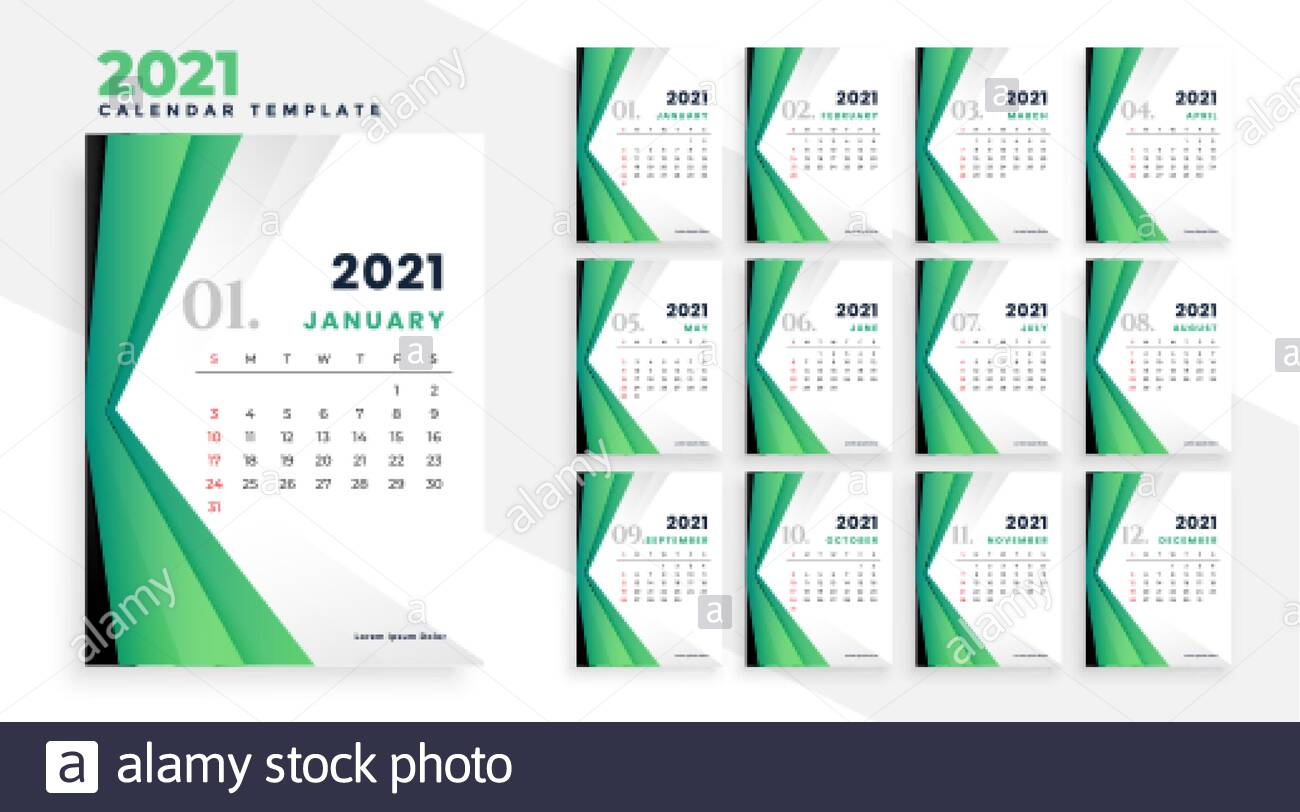 Geometric 2021 Modern Business Calendar Design Template