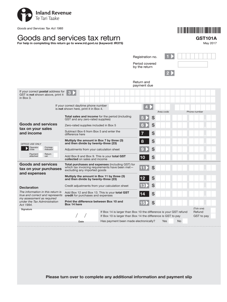 Gst101A - Fill Out And Sign Printable Pdf Template | Signnow