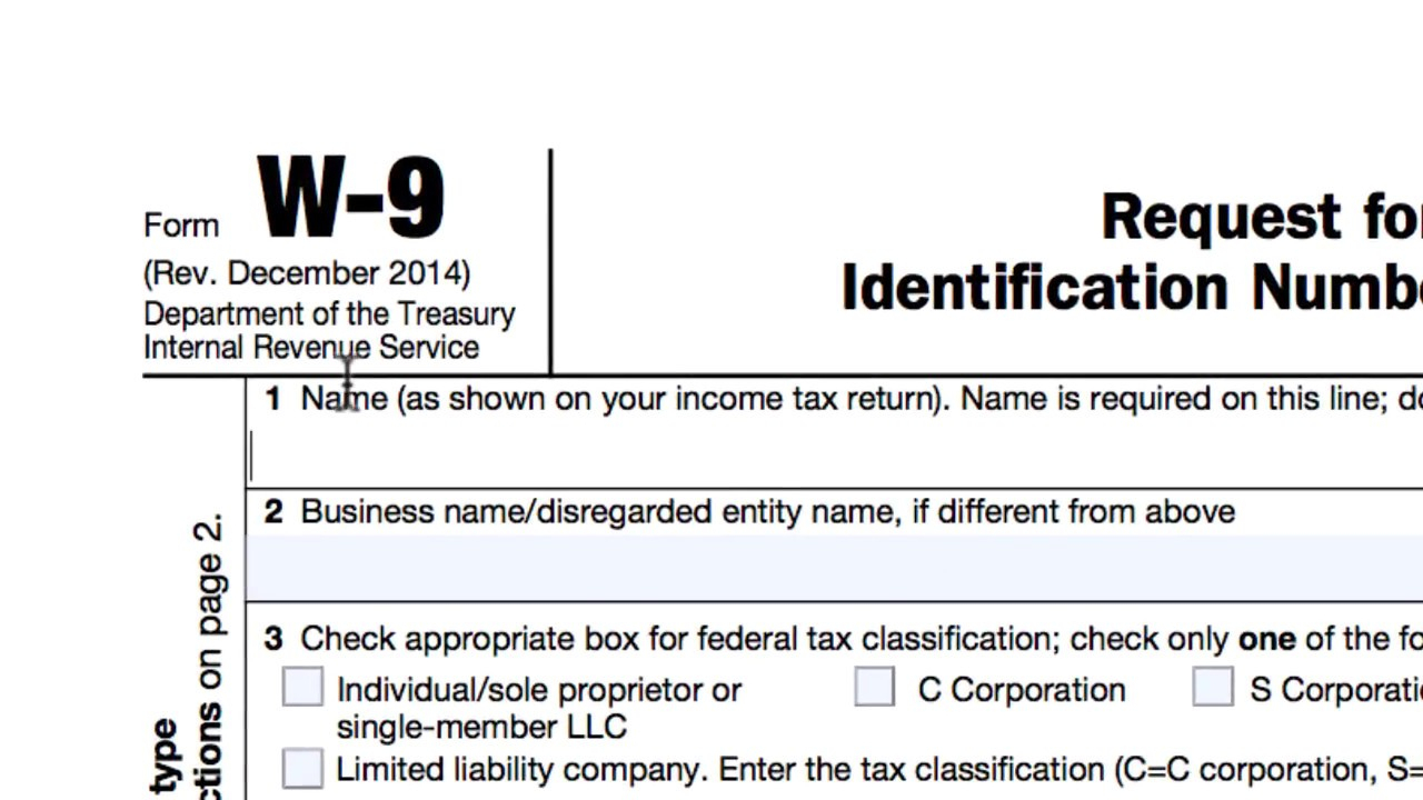 How To Complete An Irs W-9 Form