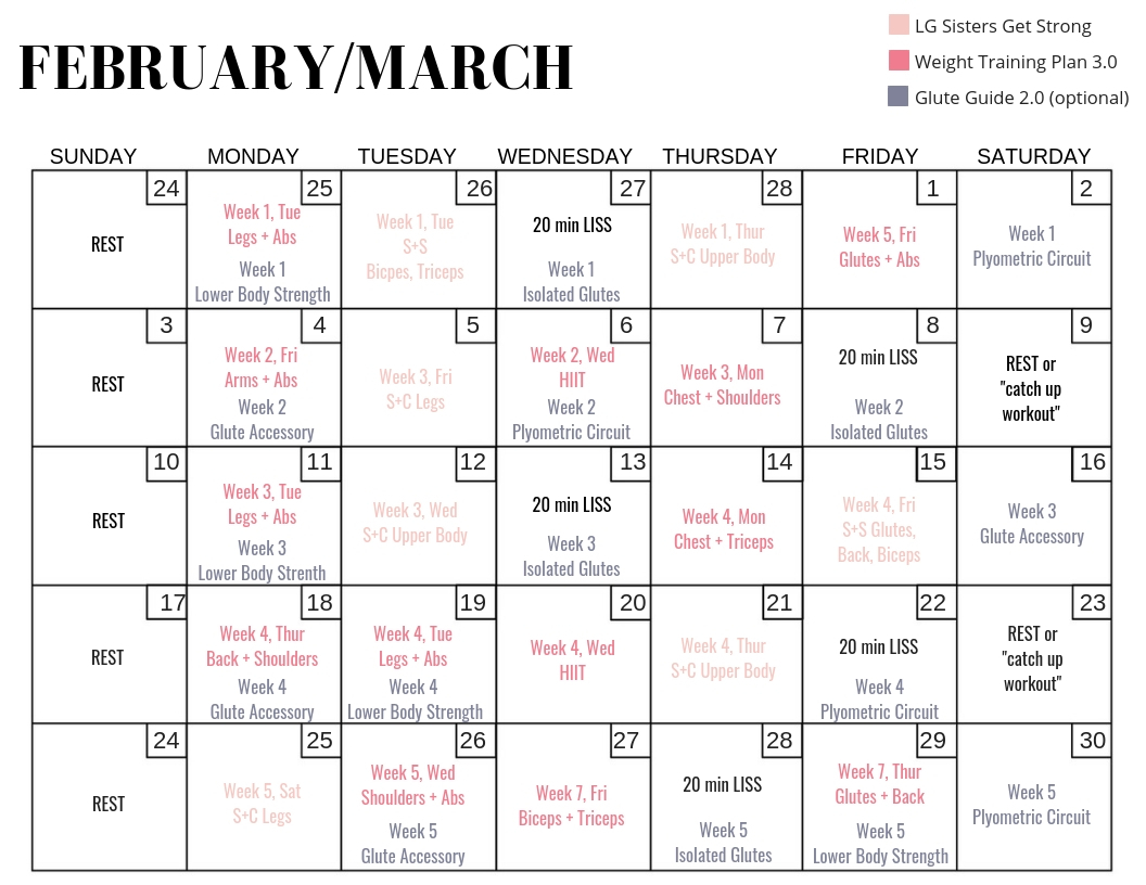 Hybrid Training Calendar Plan: Week 5 Schedule - Lauren