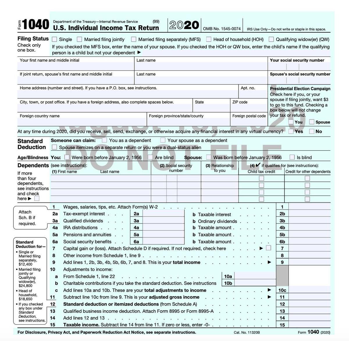 Irs Releases Draft Form 1040: Here'S What'S New For 2020