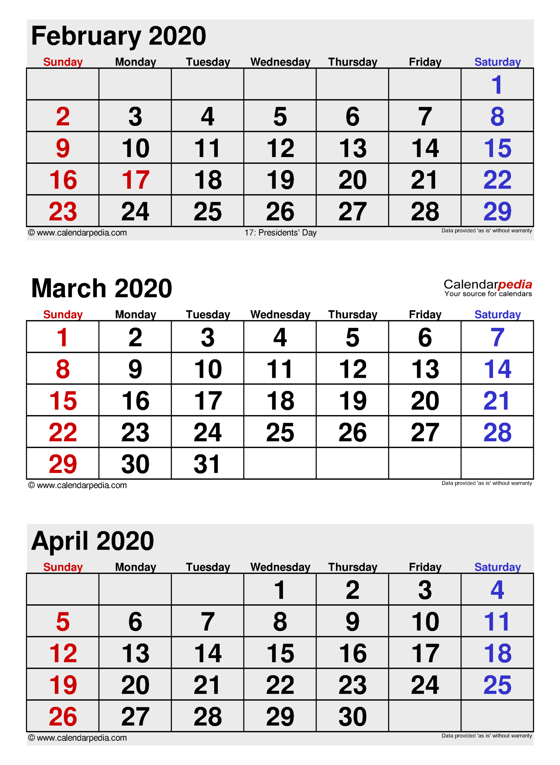 March 2020 Calendar | Templates For Word, Excel And Pdf