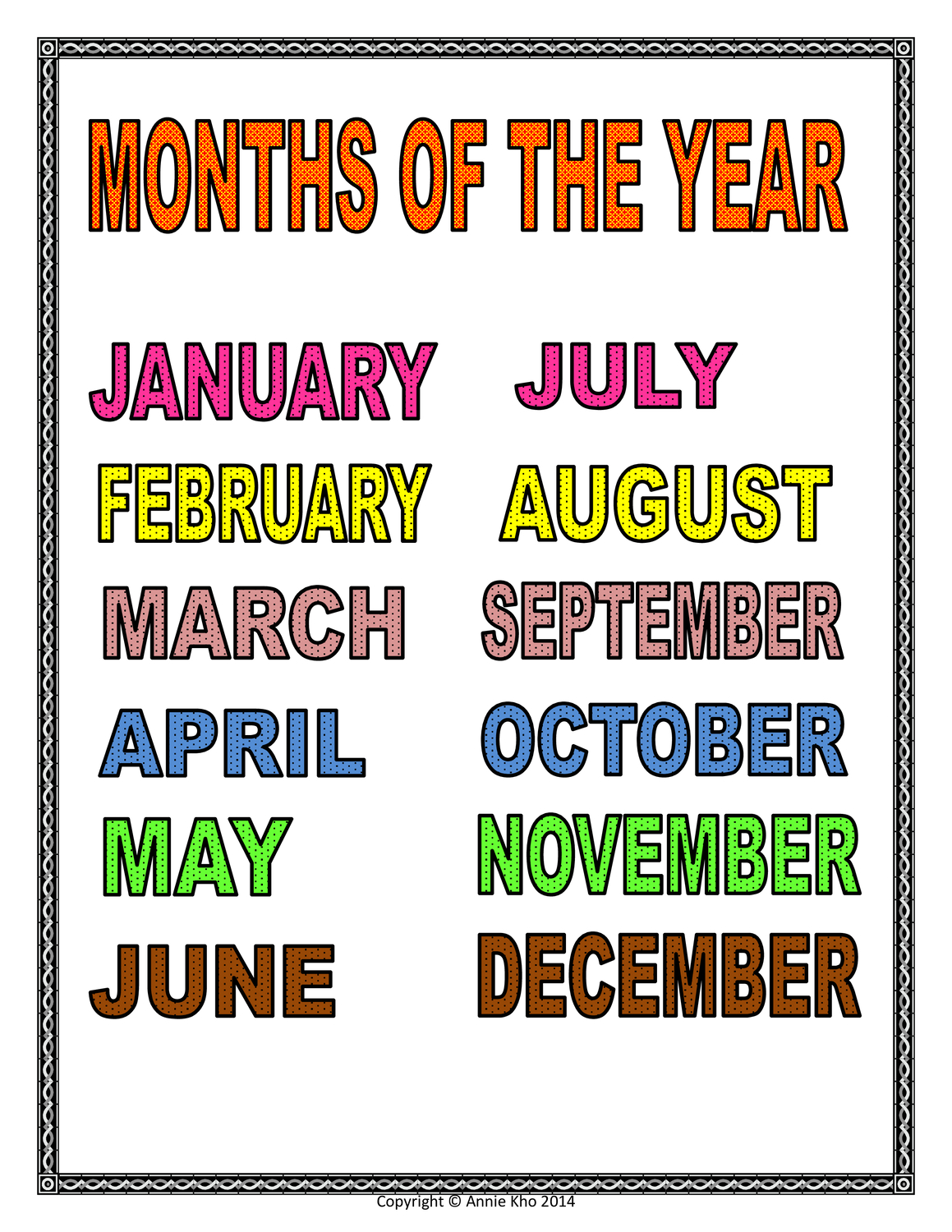 Month Of The Year – Unterrichtsmaterial Im Fach Englisch