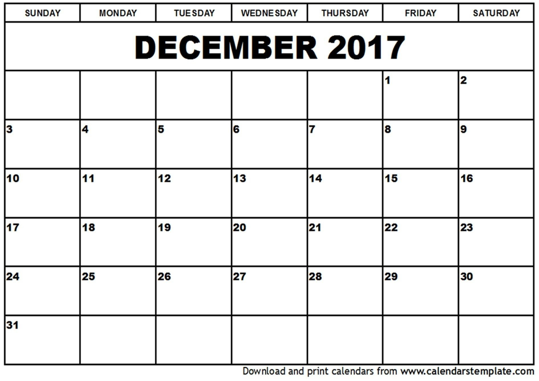 Monthly Calendar You Can Type In | Free Calendar Template