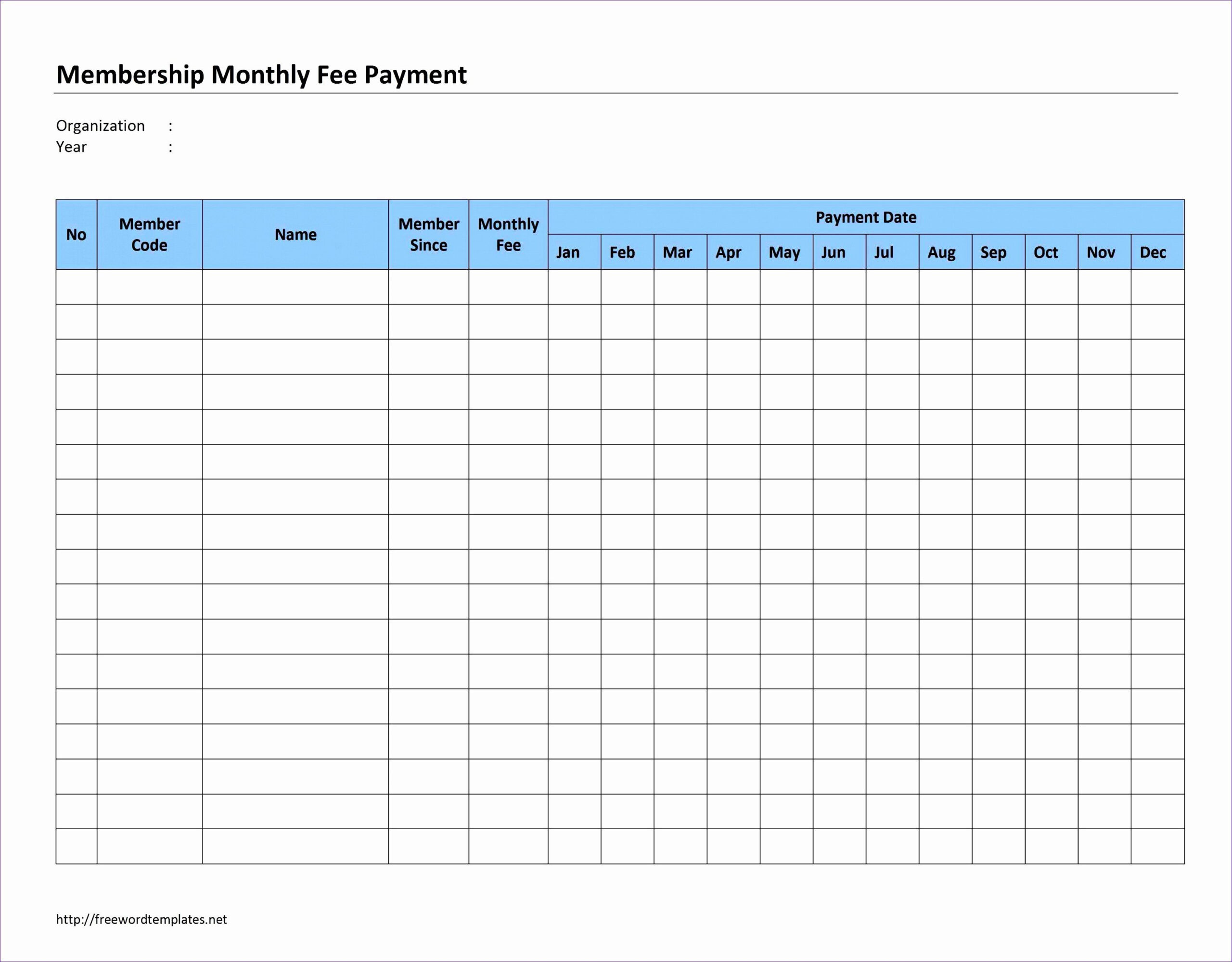 Monthly Payment Schedule Template Elegant Free Weekly