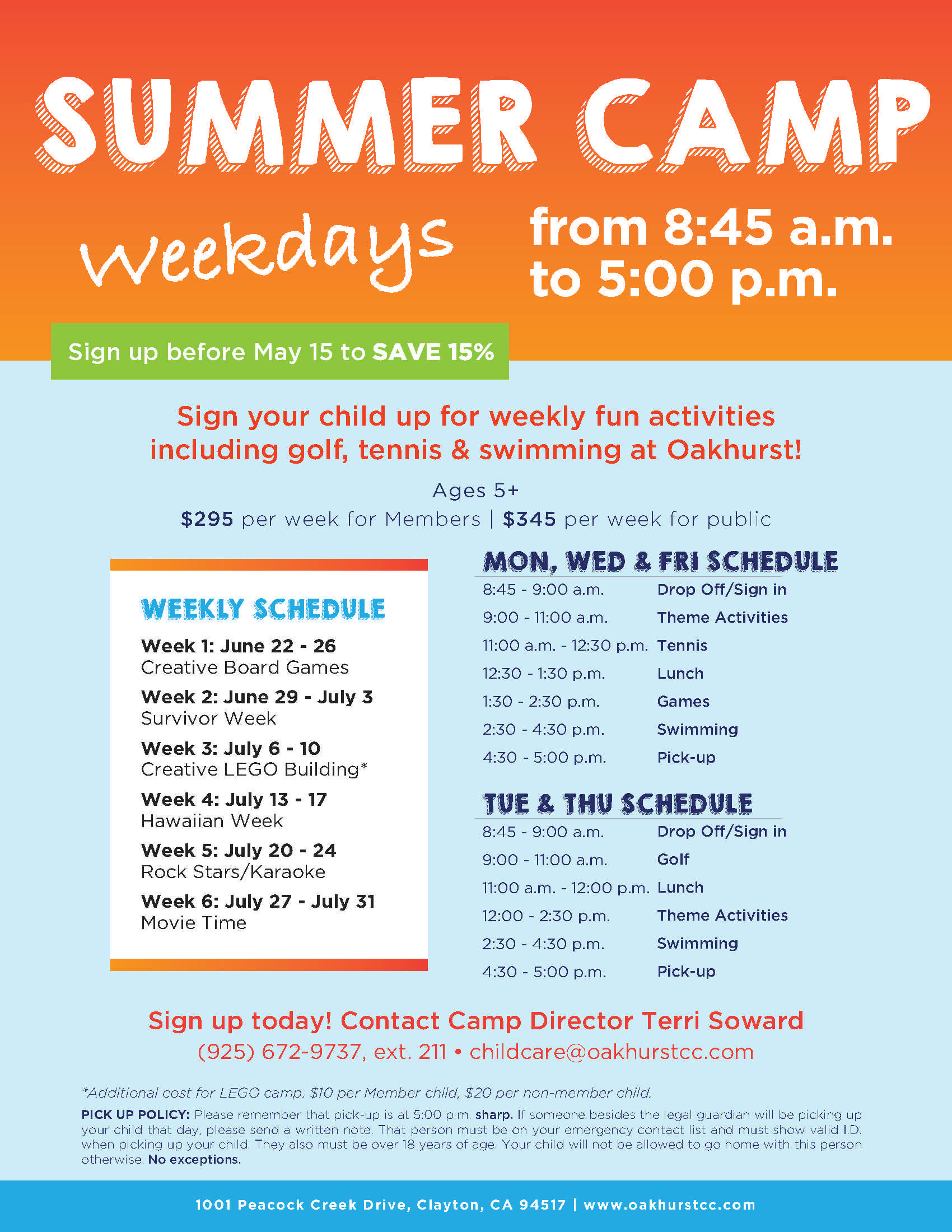 Oakhurst Summer Camp Flyer Template | Free Brochure Template