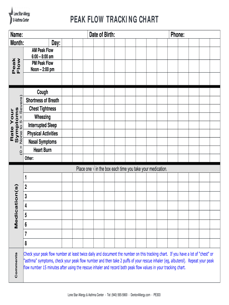 Peak Flow Chart Pdf - Fill Out And Sign Printable Pdf Template | Signnow