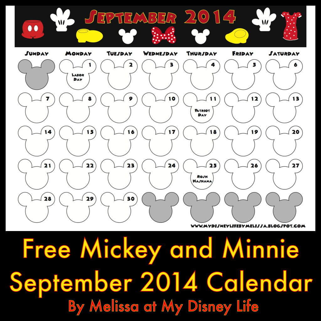 Mickey Mouse Printable Calendar