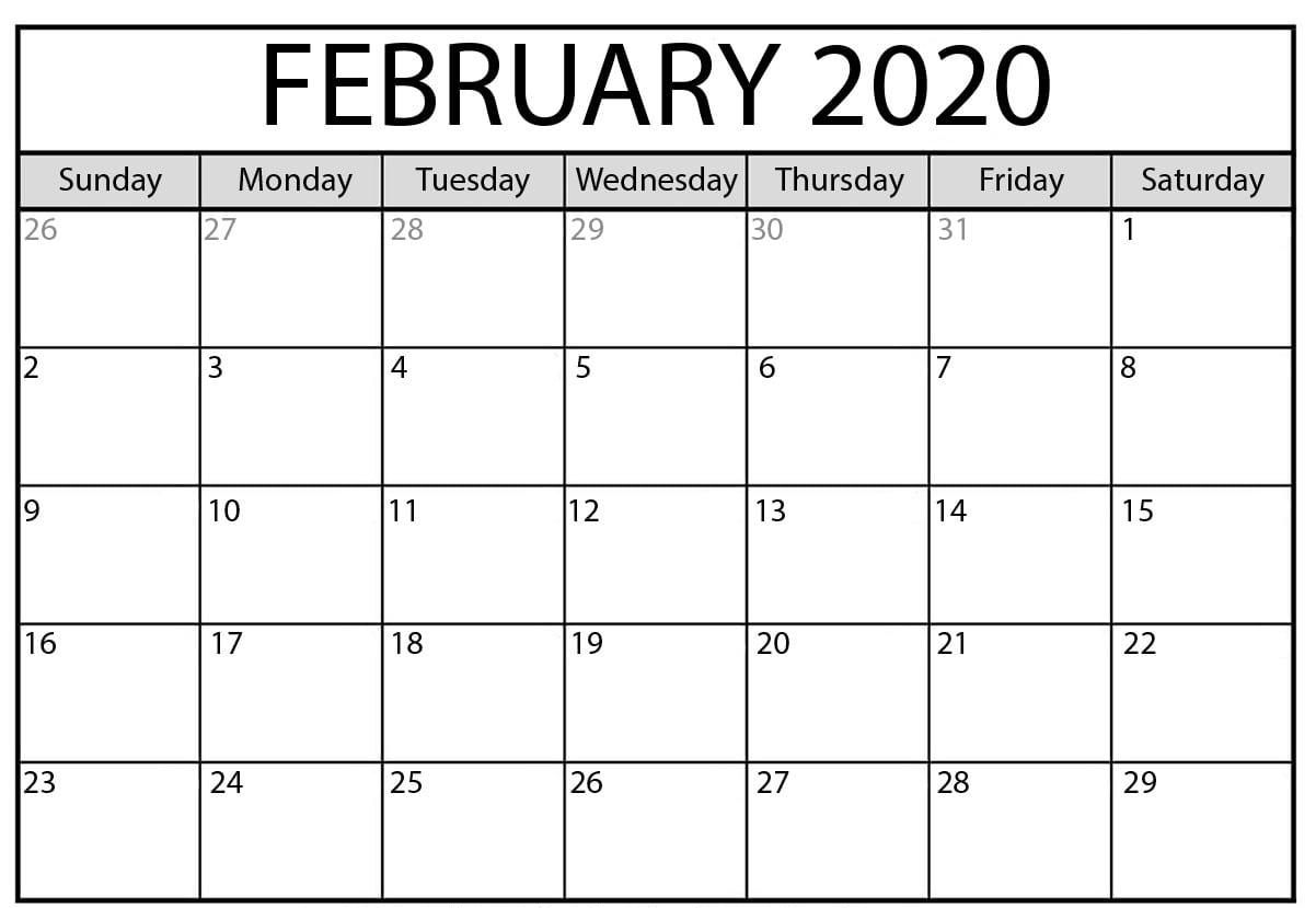 Printable 2020 February Calendar | Free Printable Calendar