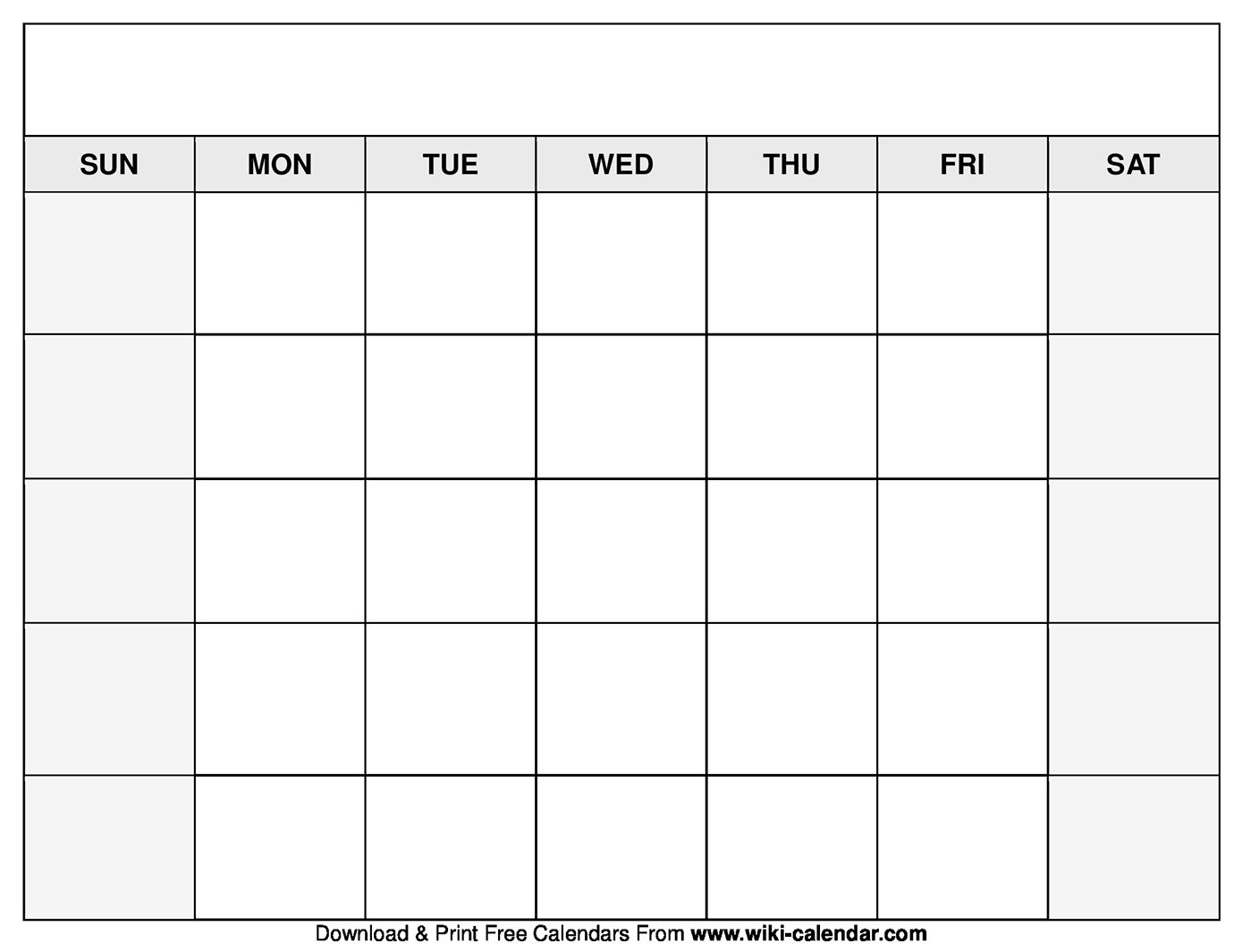 Blank Calendar Printable | Example Calendar Printable