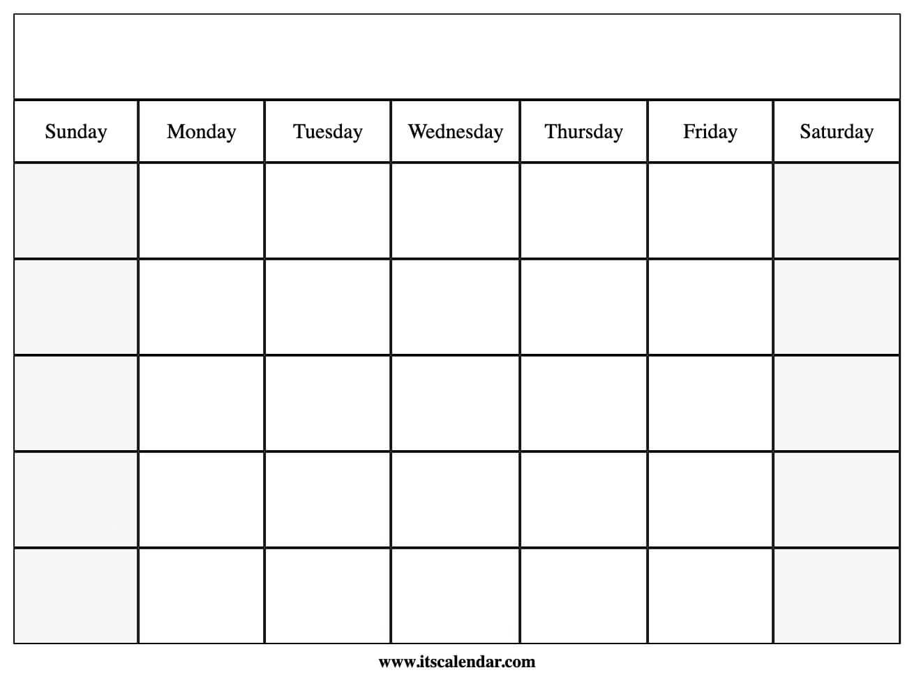 Blank Calendar Printable Example Calendar Printable