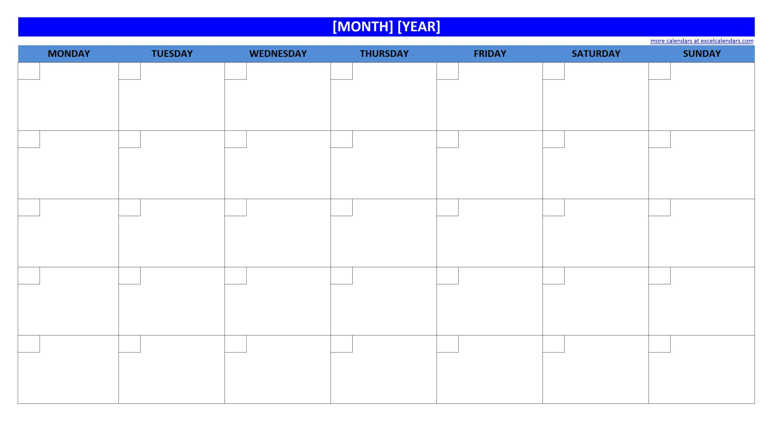 Printable Blank Monthly Calendar | Activity Shelter