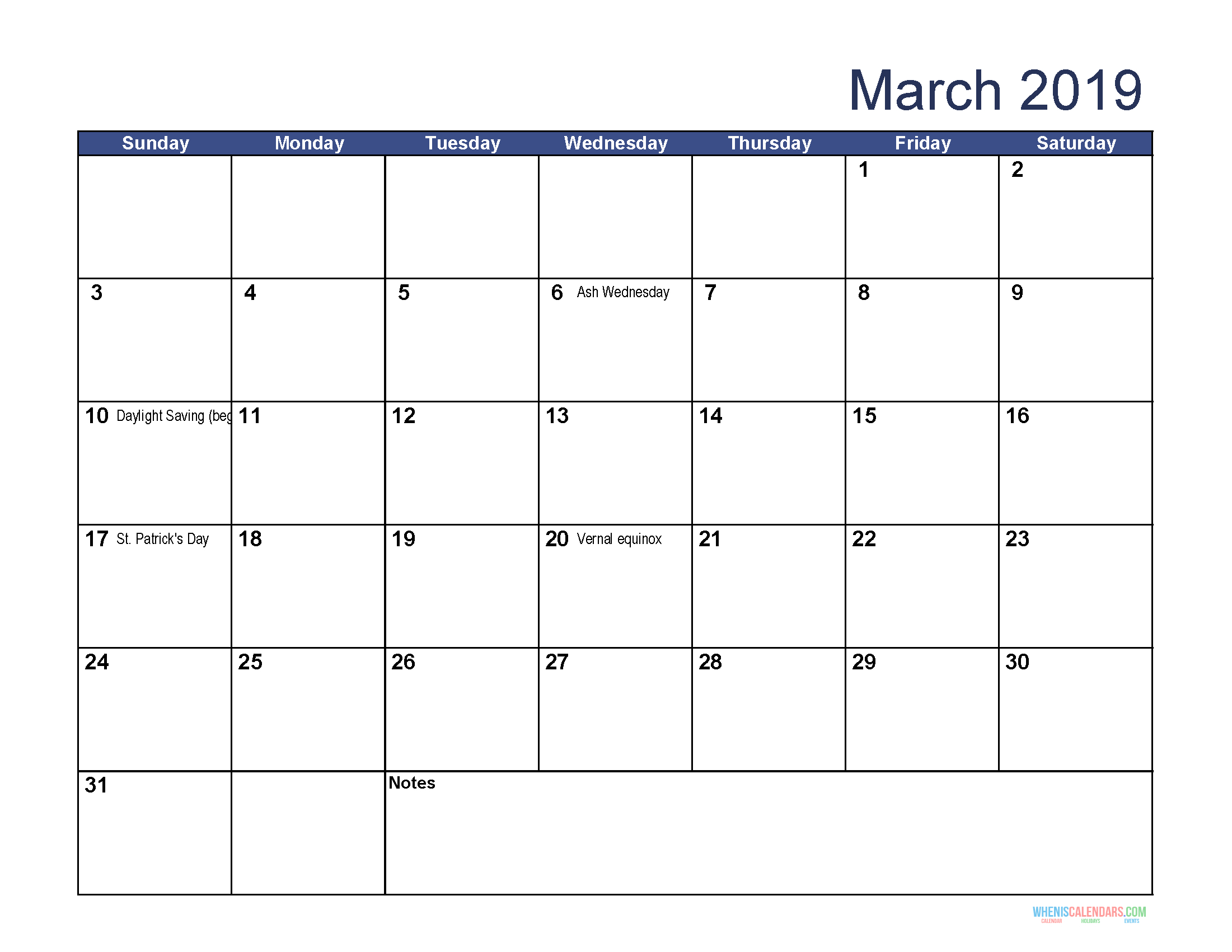 Printable Calendar For March 2019 Word | Calendar Template