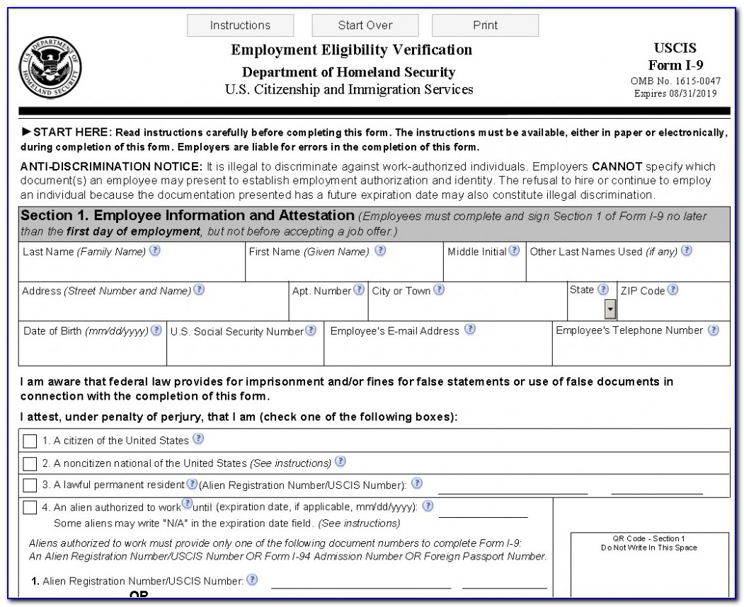 Printable I 9 Form | Vincegray2014