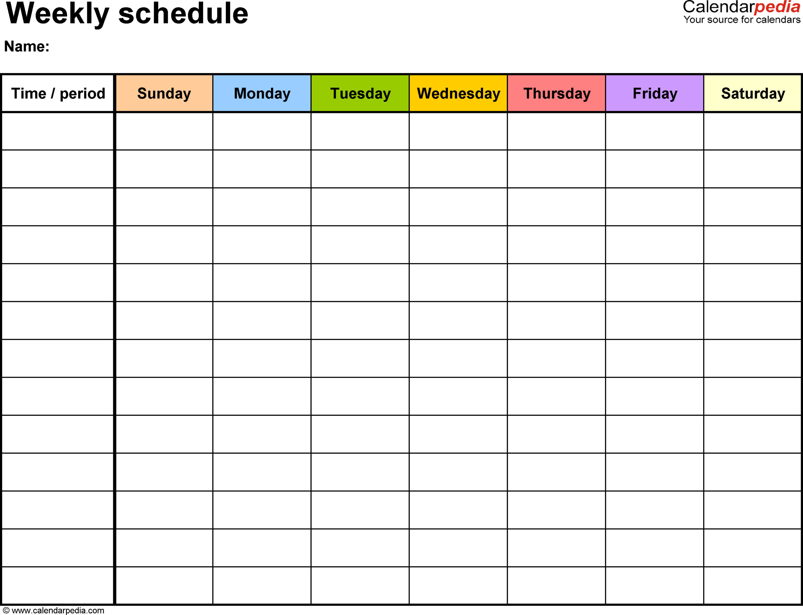 Printable Schedule Template | Room Surf