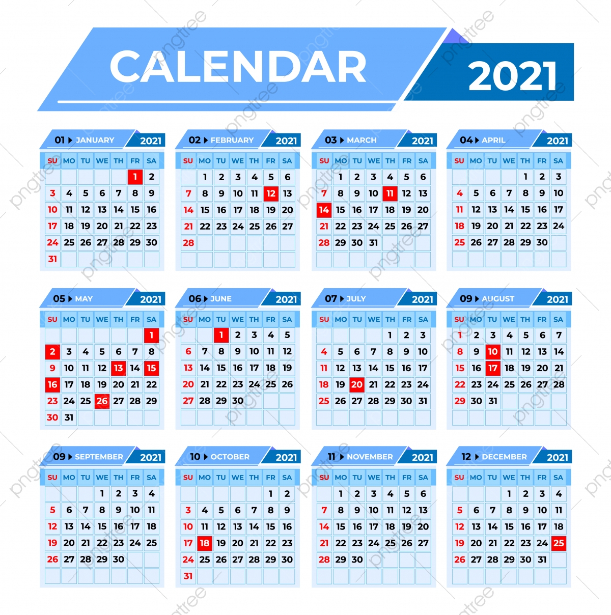 Professional Business Calendar 2021 Template Template