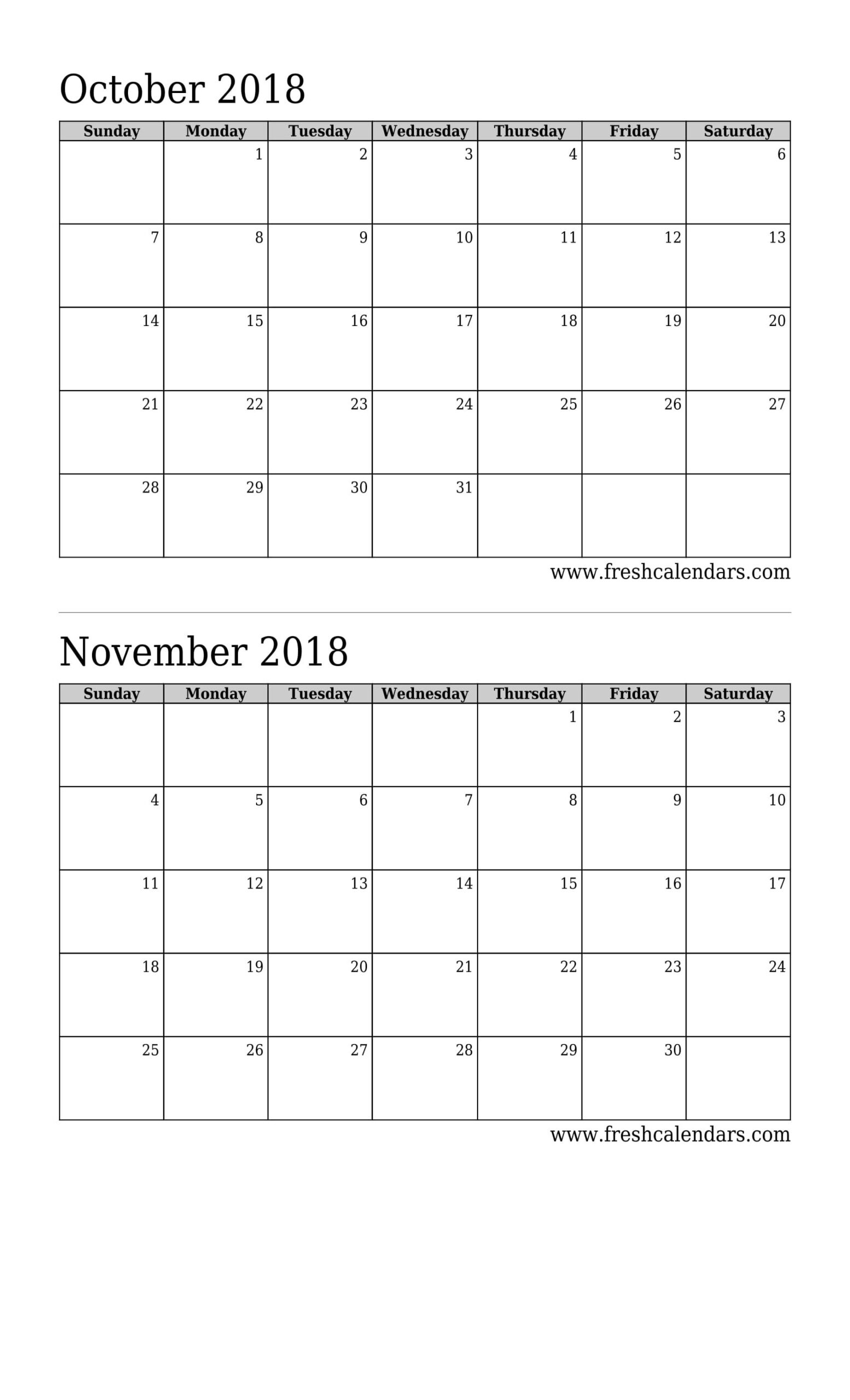 September October 2018 Calendar Printable | Calendar