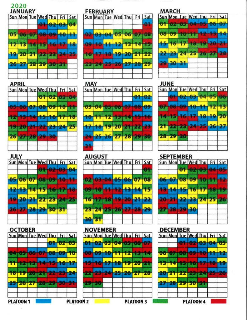 Firefighter Shift Calendar Generator | Example Calendar Printable