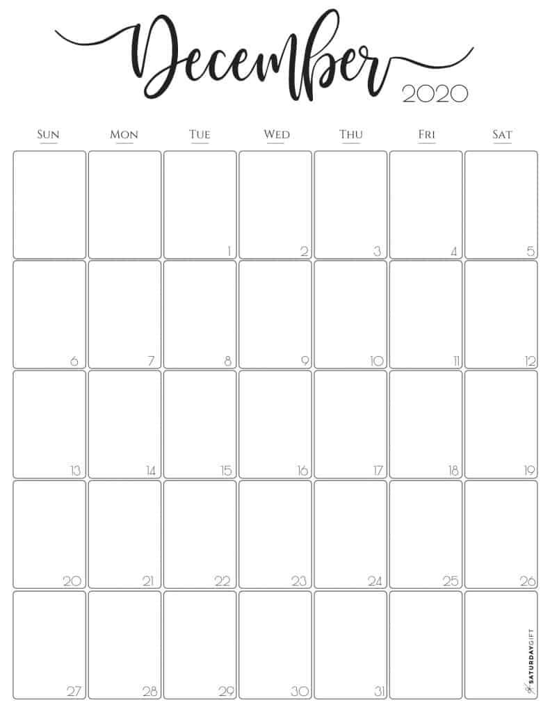 Simple &amp; Elegant Vertical 2021 Monthly Calendar - Pretty