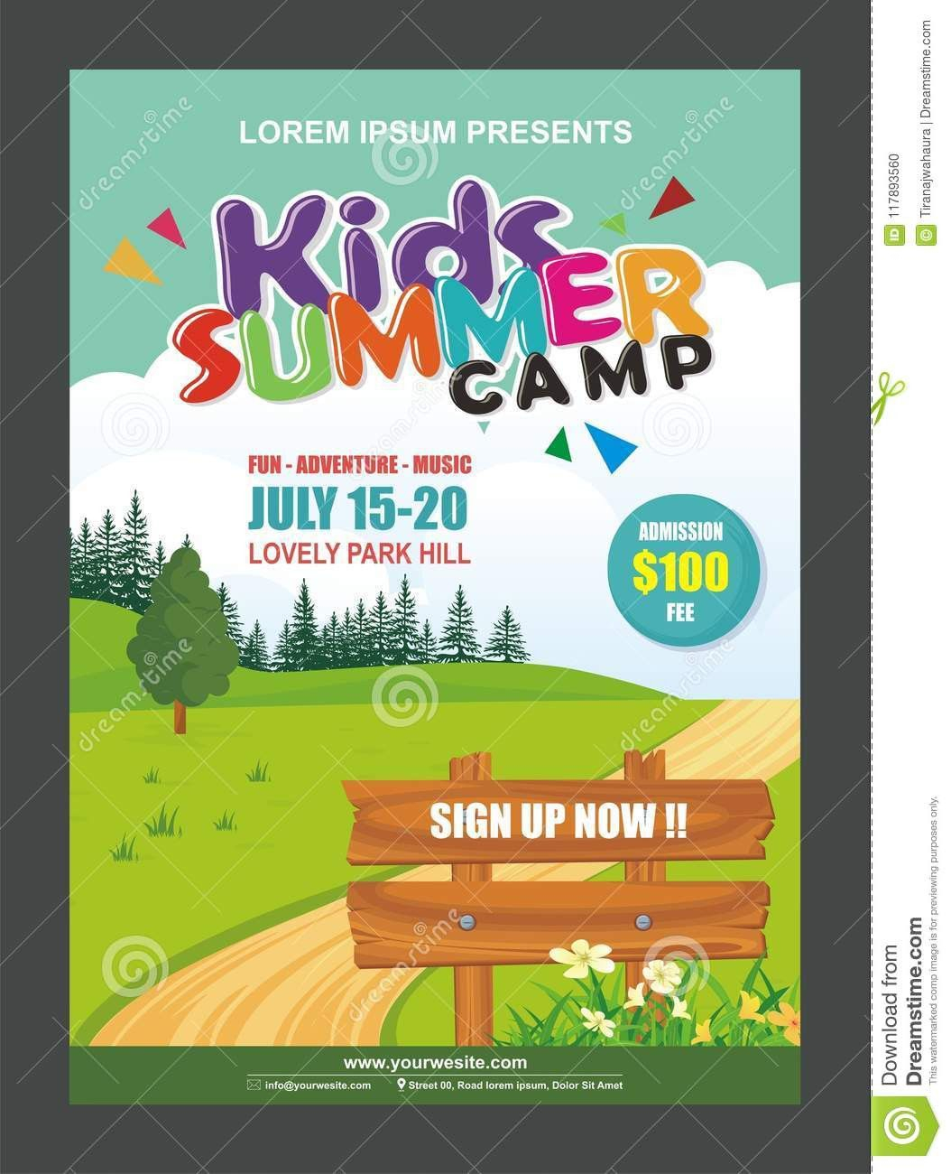 Summer Camp Flyer Template Example Calendar Printable