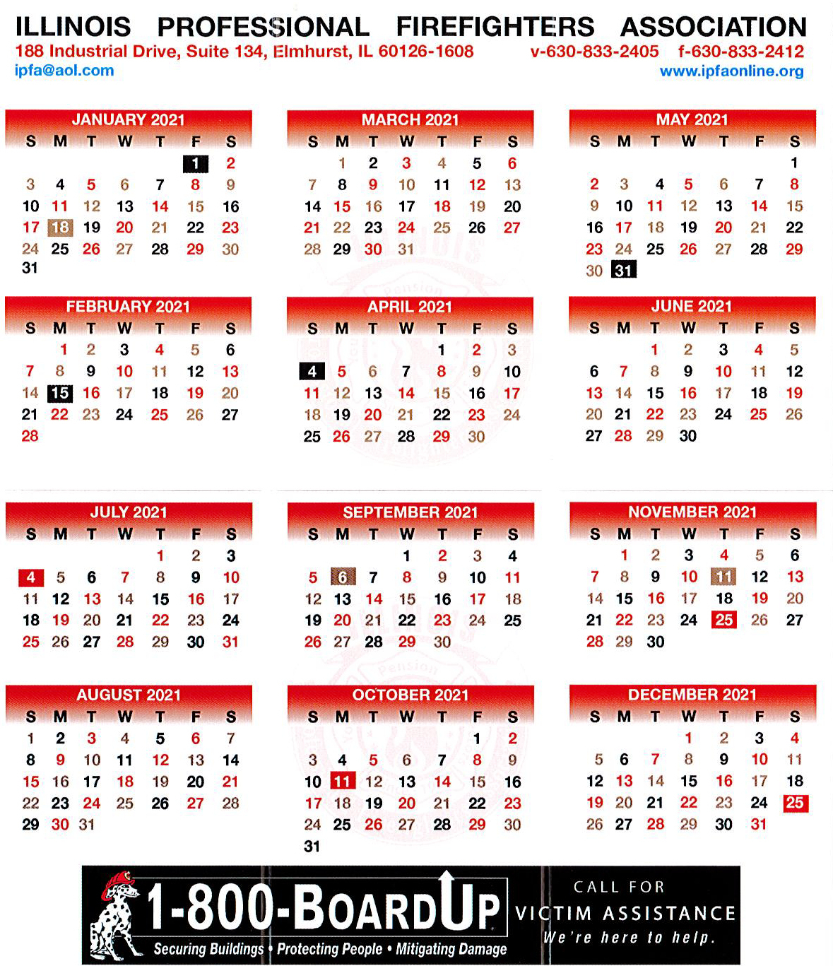 Tri Fold Calendar