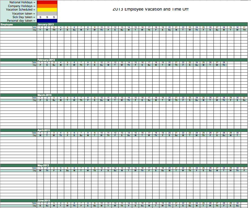 Vacation Excel Template. Vacation Planner Excel Templates