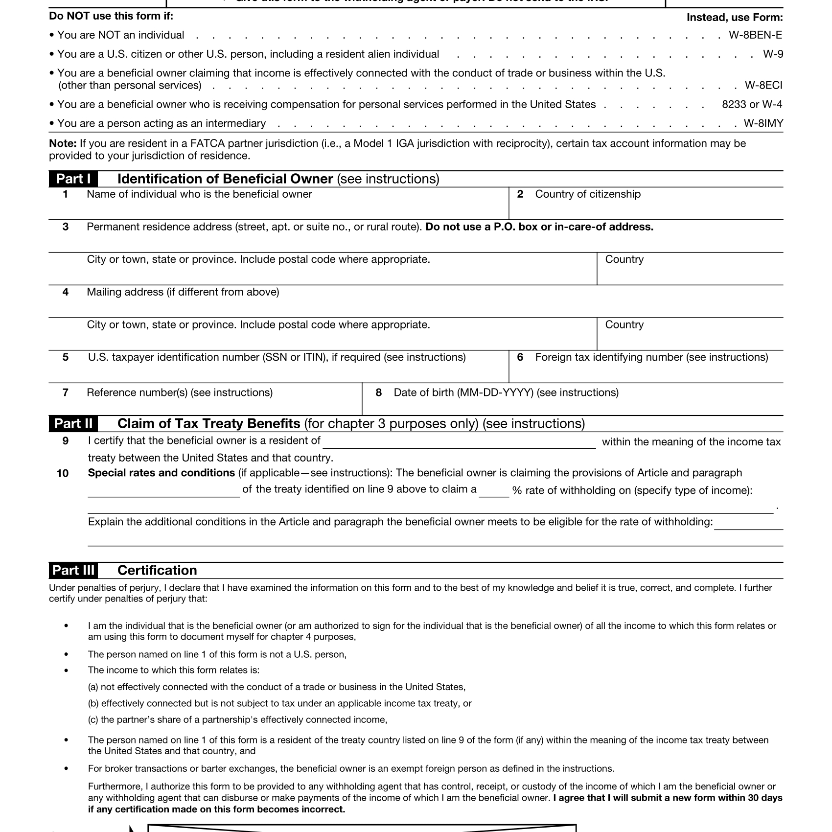 Irs Form W8 Printable Example Calendar Printable