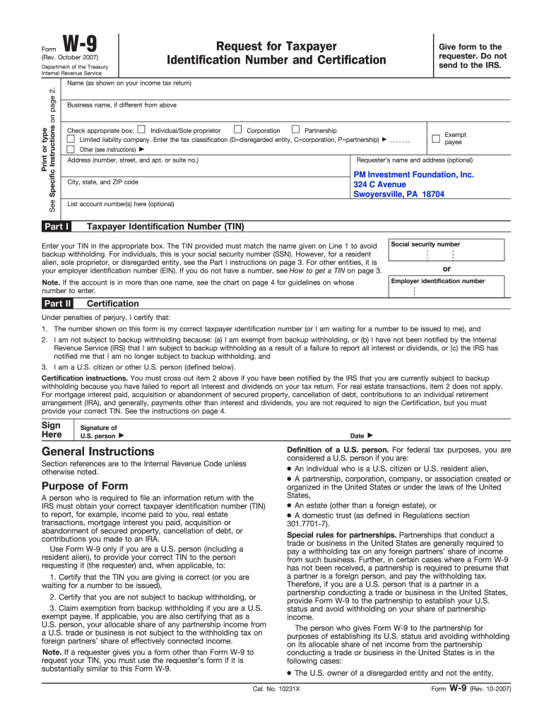W 9 Printable - Fill Out And Sign Printable Pdf Template | Signnow
