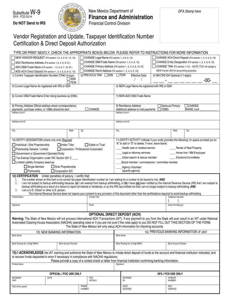 W9 Nm - Fill Out And Sign Printable Pdf Template | Signnow