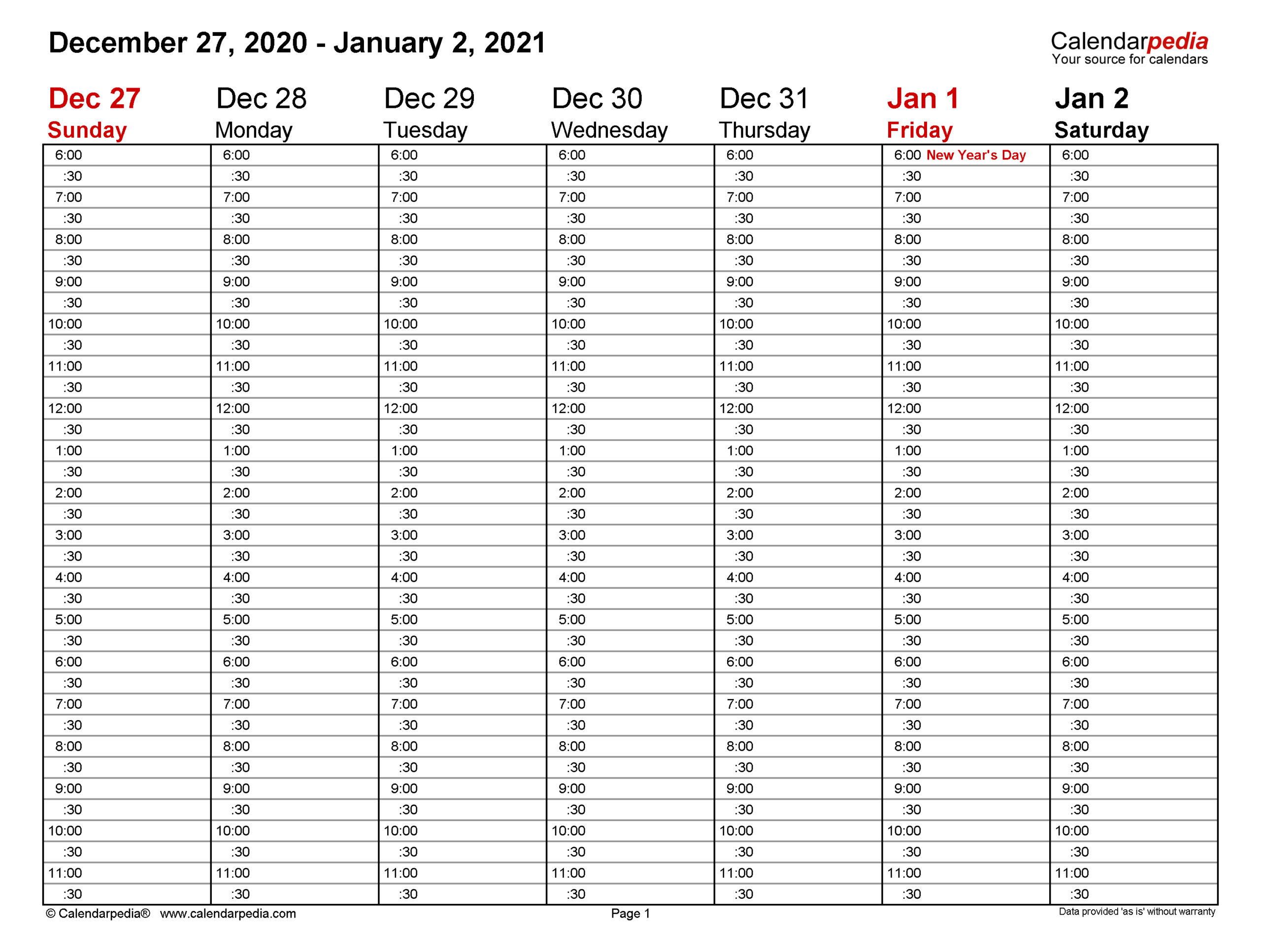 Weekly Calendars 2021 For Pdf - 12 Free Printable Templates