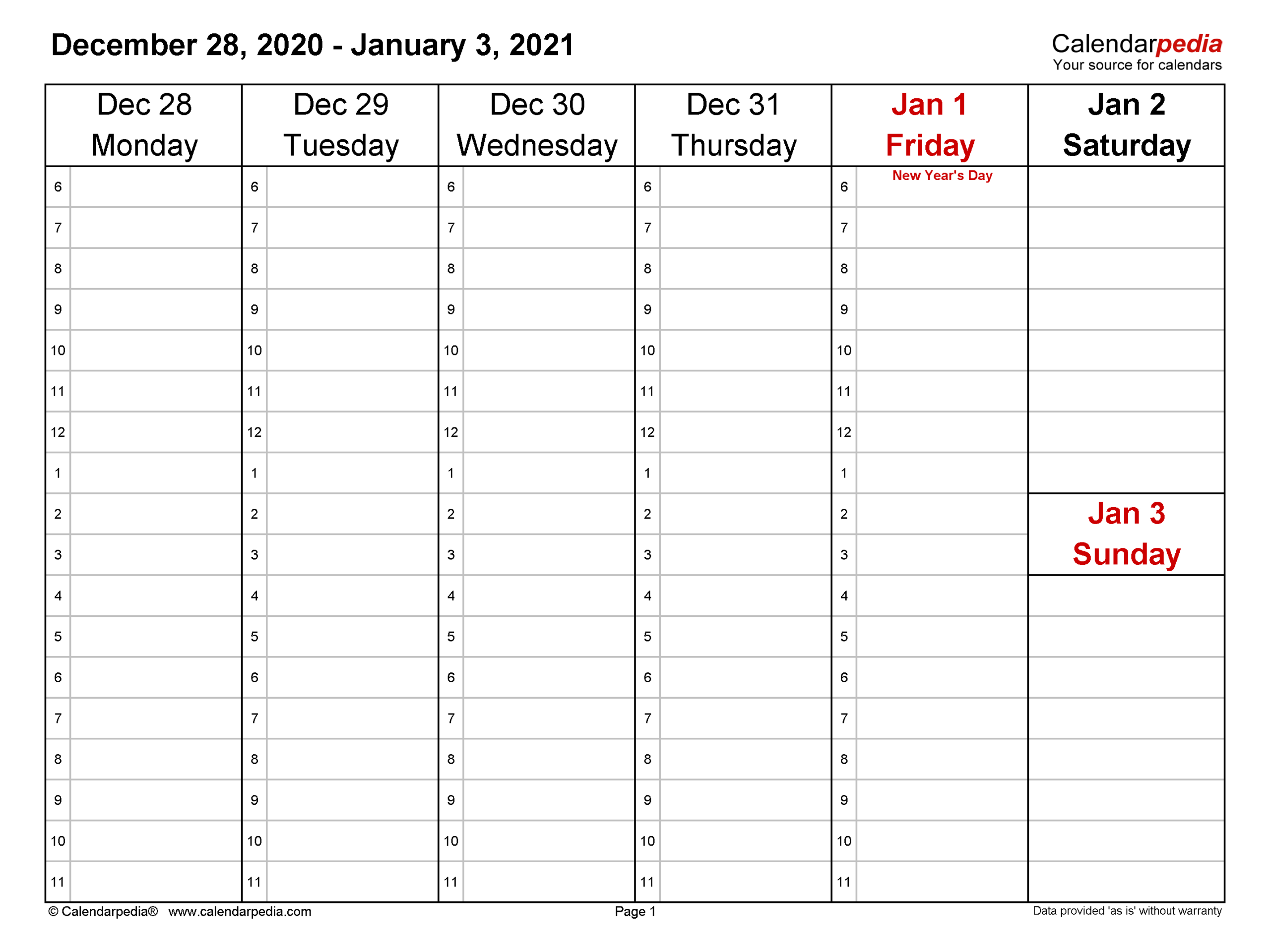 Weekly Calendars 2021 For Word - 12 Free Printable Templates