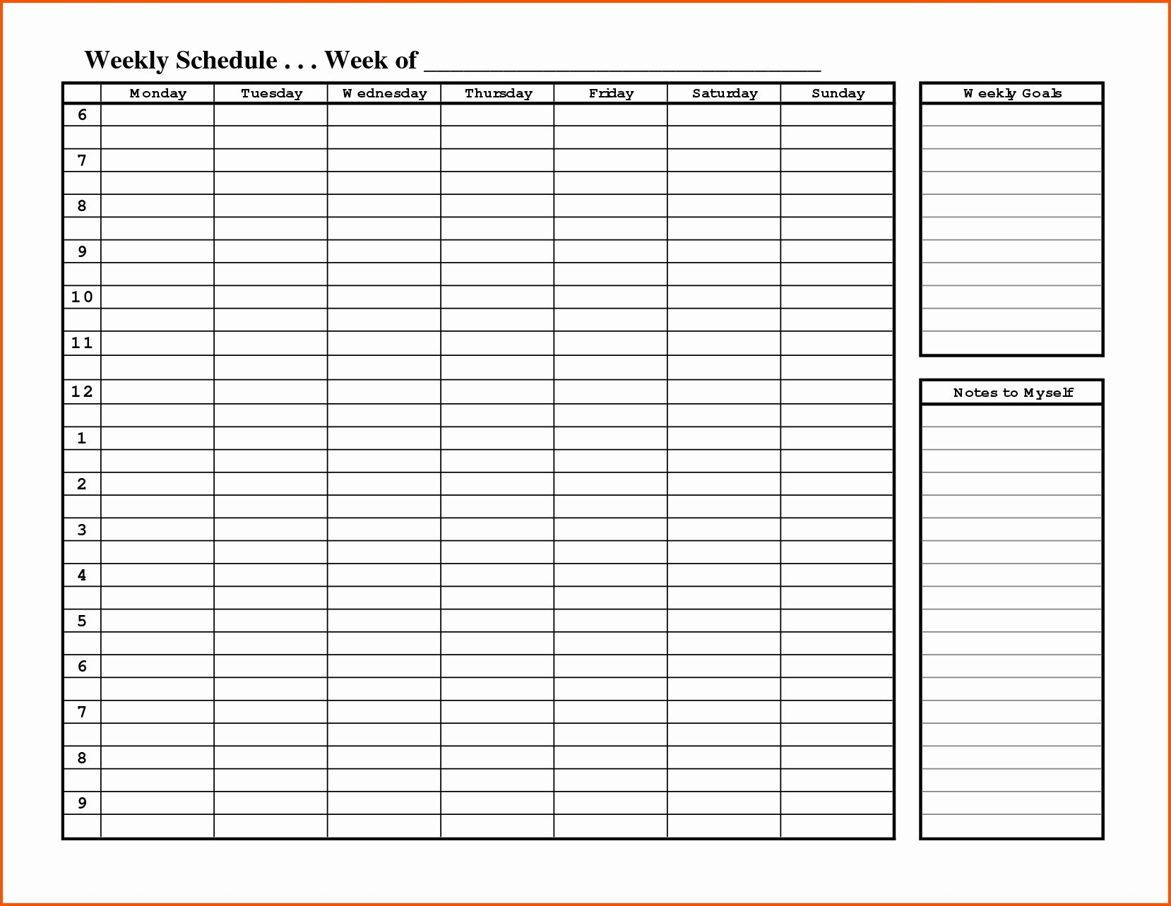 Weekly Hourly Planner Template Word | Weekly Planner