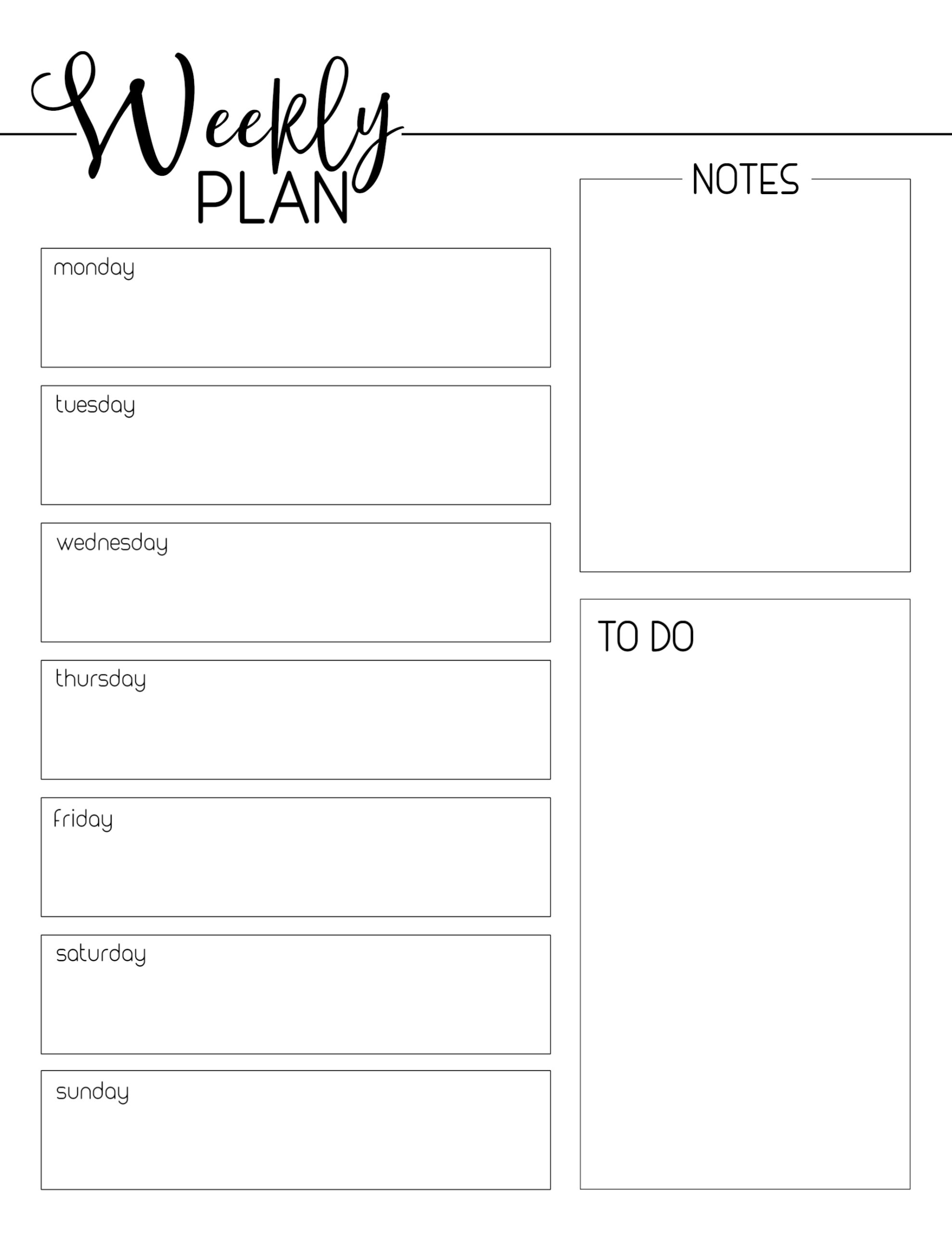 Weekly Planner Template Free Printable | Paper Trail Design