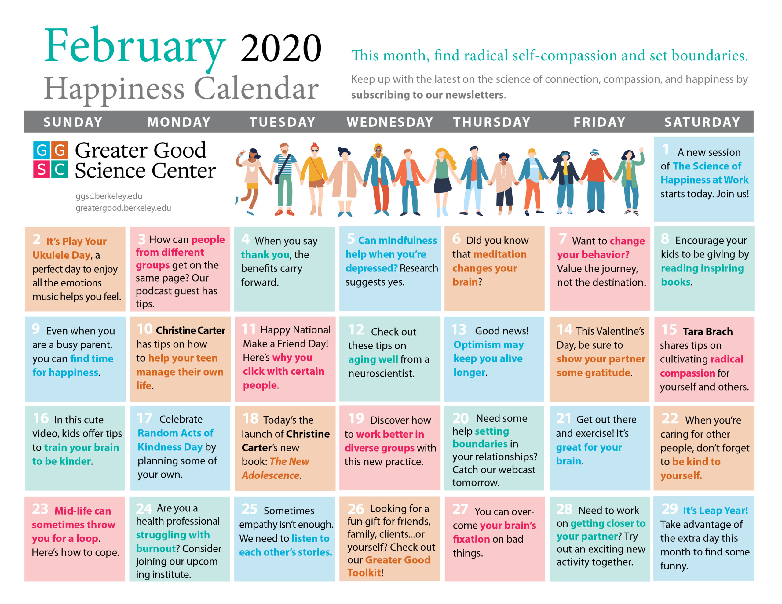 Your Happiness Calendar For February 2020