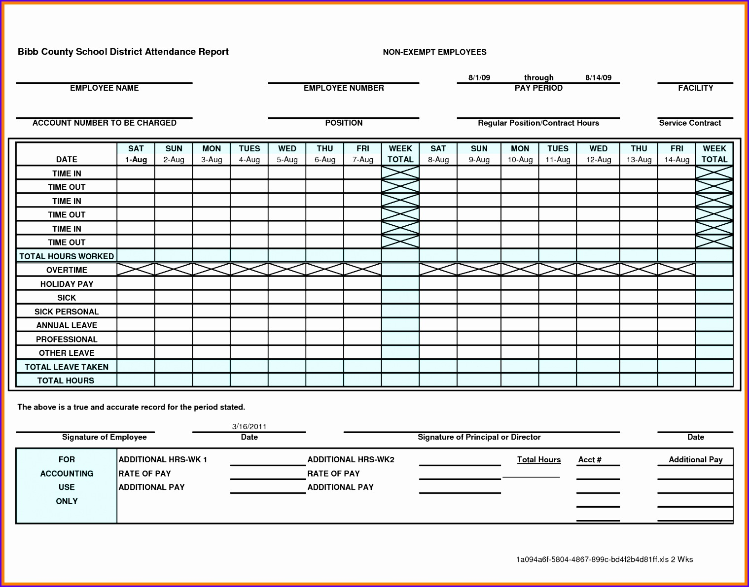 Printable Employee Attendance Sheet Template | Example Calendar Printable