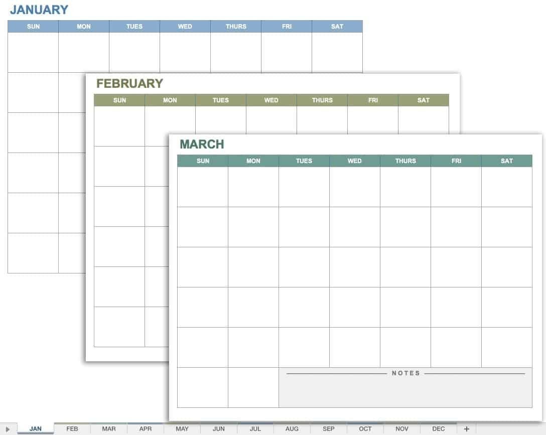 12 Month At A Glance Fill In Template Calendar | Calendar